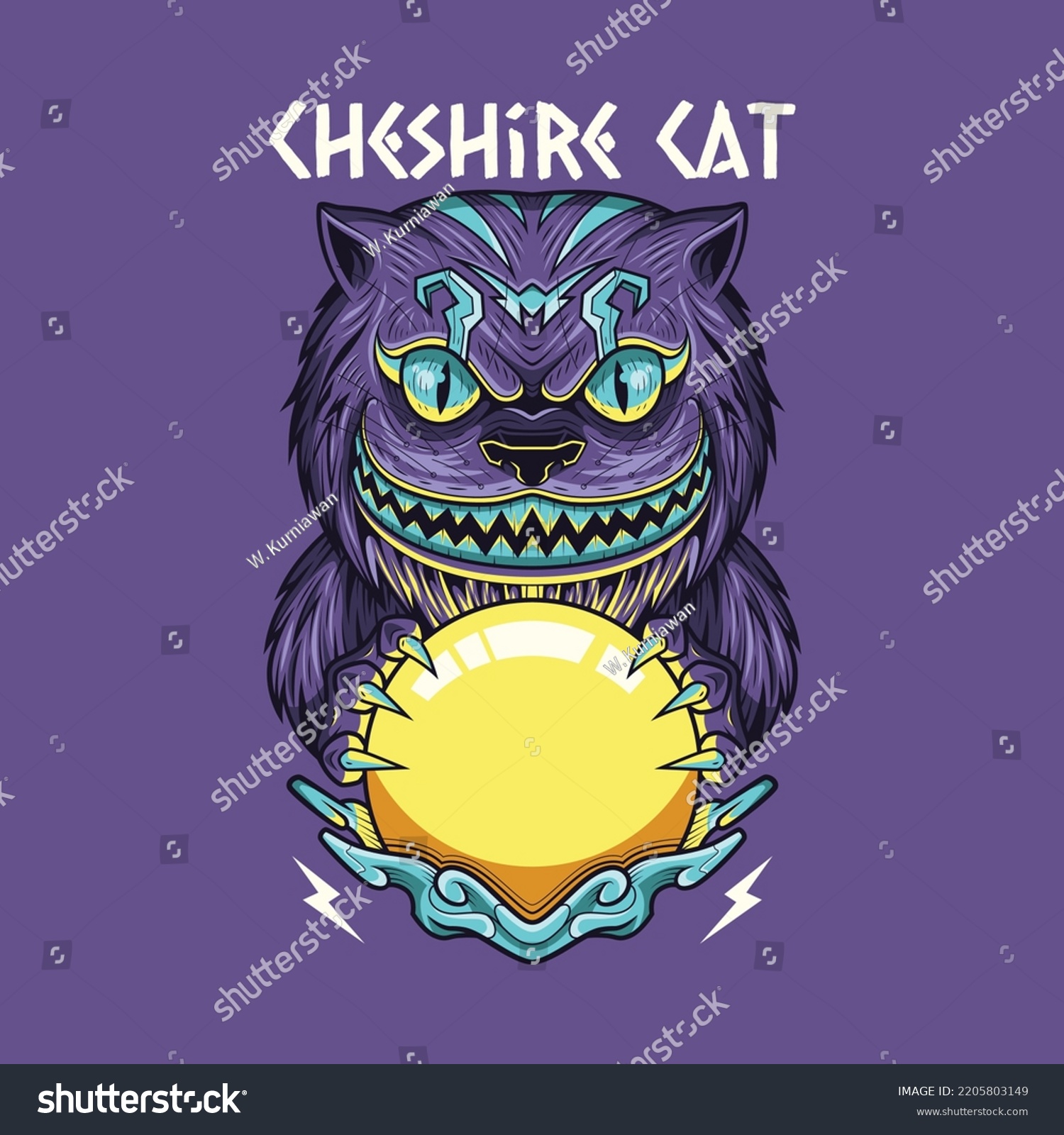 SVG of Cheshire cat dark fantasy illustration svg