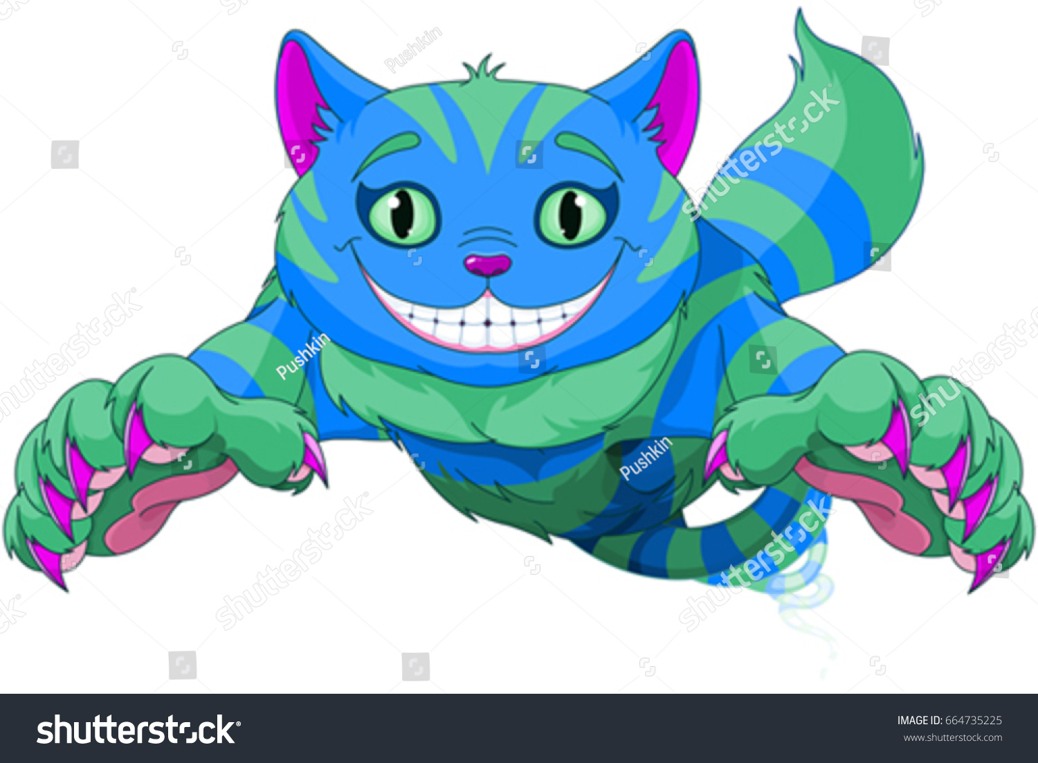SVG of Cheshire Cat jumping and disappearing svg