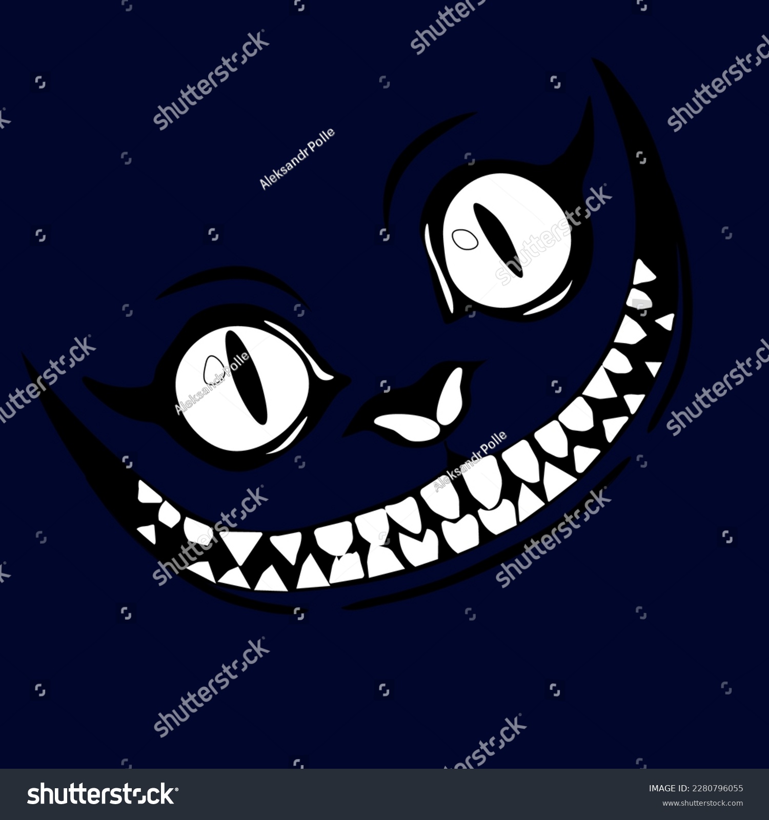 SVG of cheshire cat smile on blue background svg