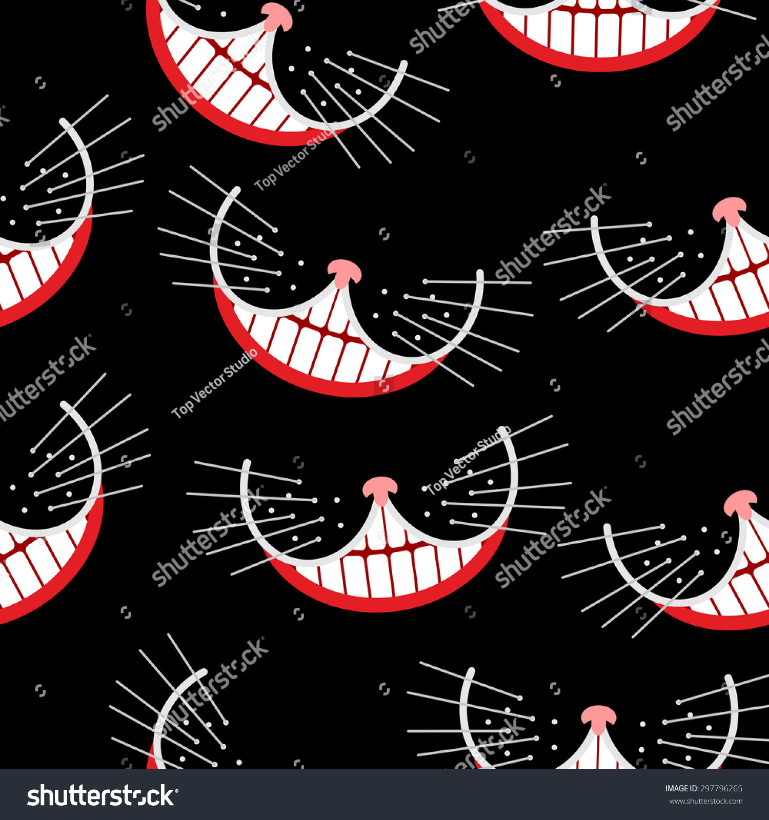 SVG of Cheshire cat Smile  seamless pattern. Vector background. svg