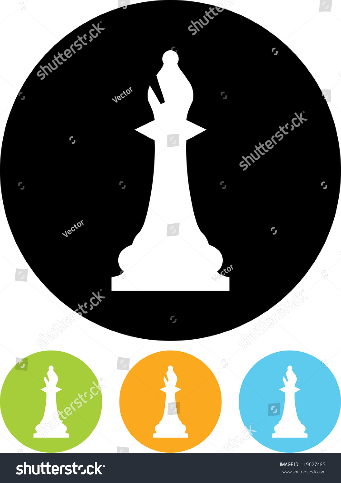 Chess Bishop - Vector Icon Isolated - 119627485 : Shutterstock