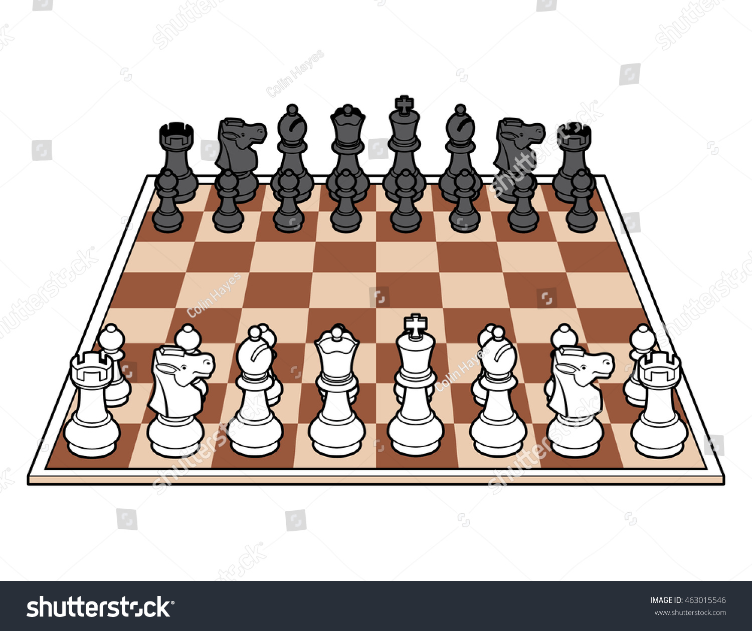 SVG of Chess board with all pieces in place, vector illustration. svg