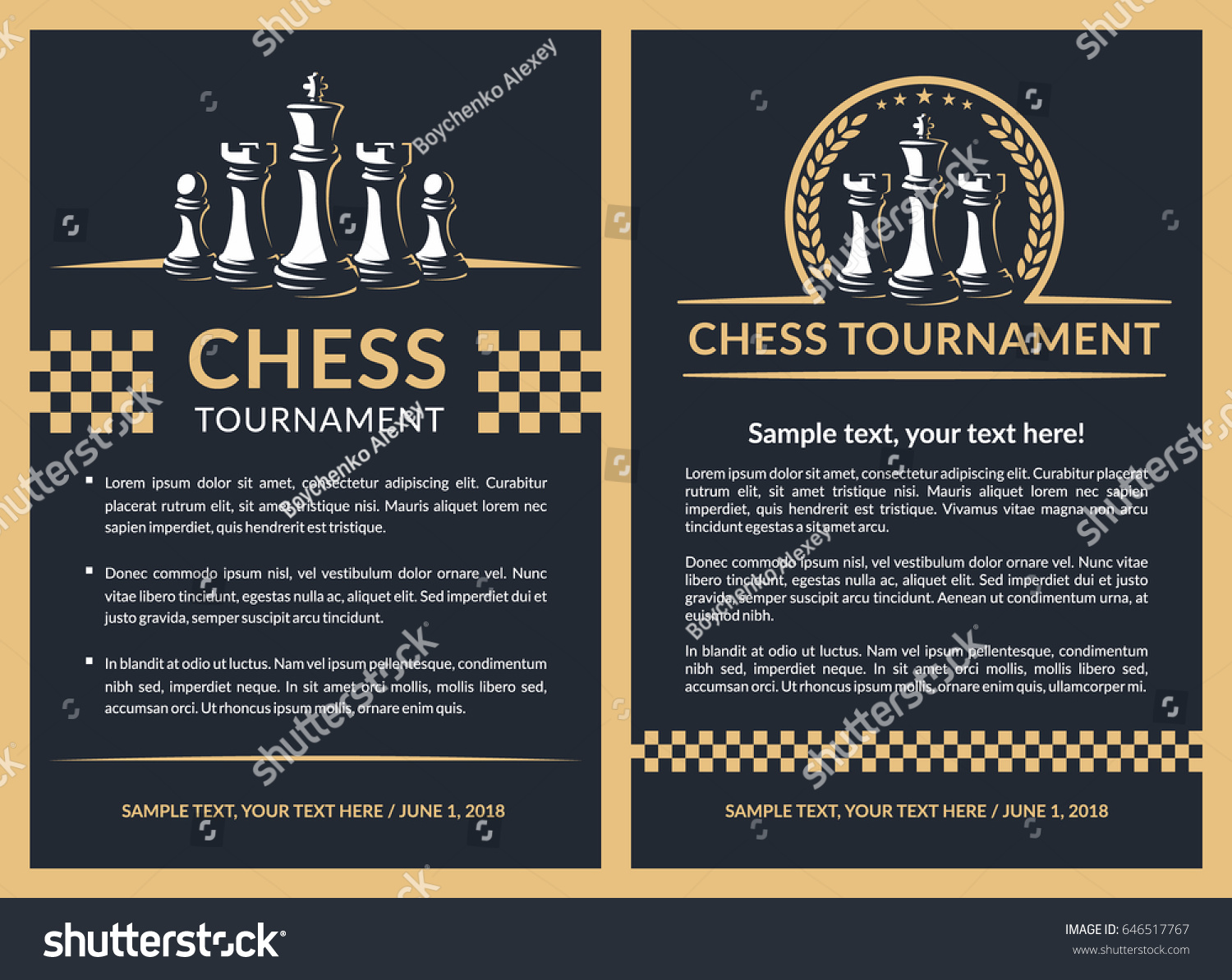 Chess Flyer Design Vector Illustration Leaflet Stock Vector (Royalty ...