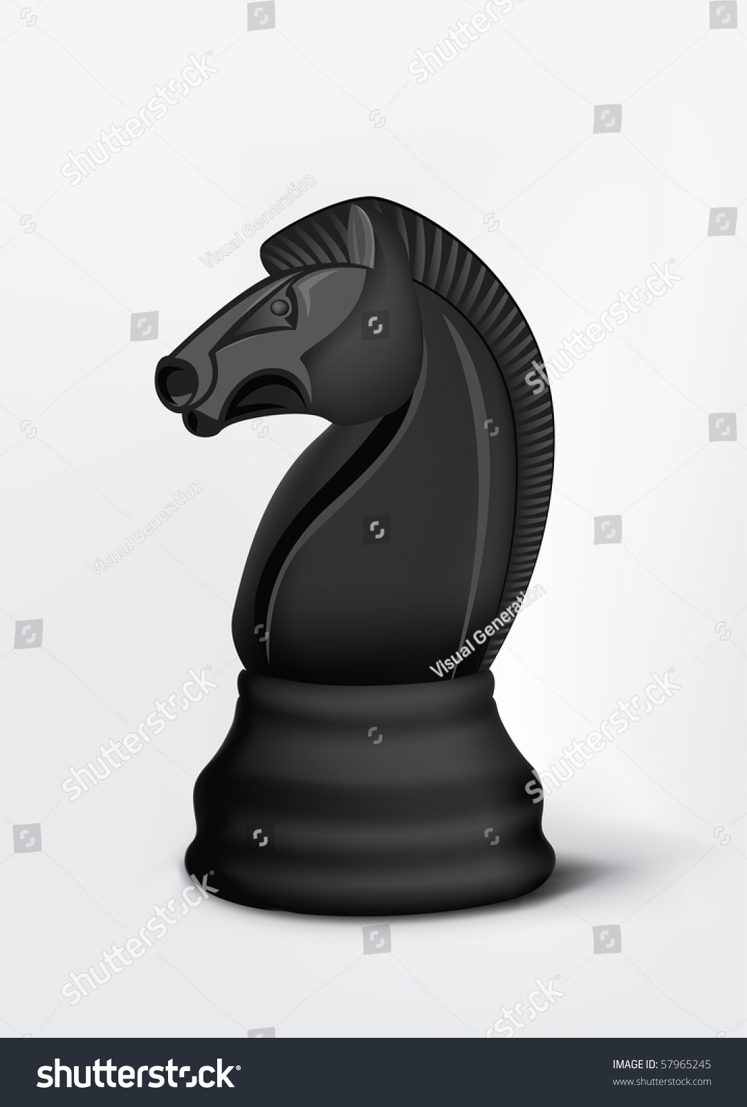 Chess Knight Isolated On White Vector Stock Vector (Royalty Free