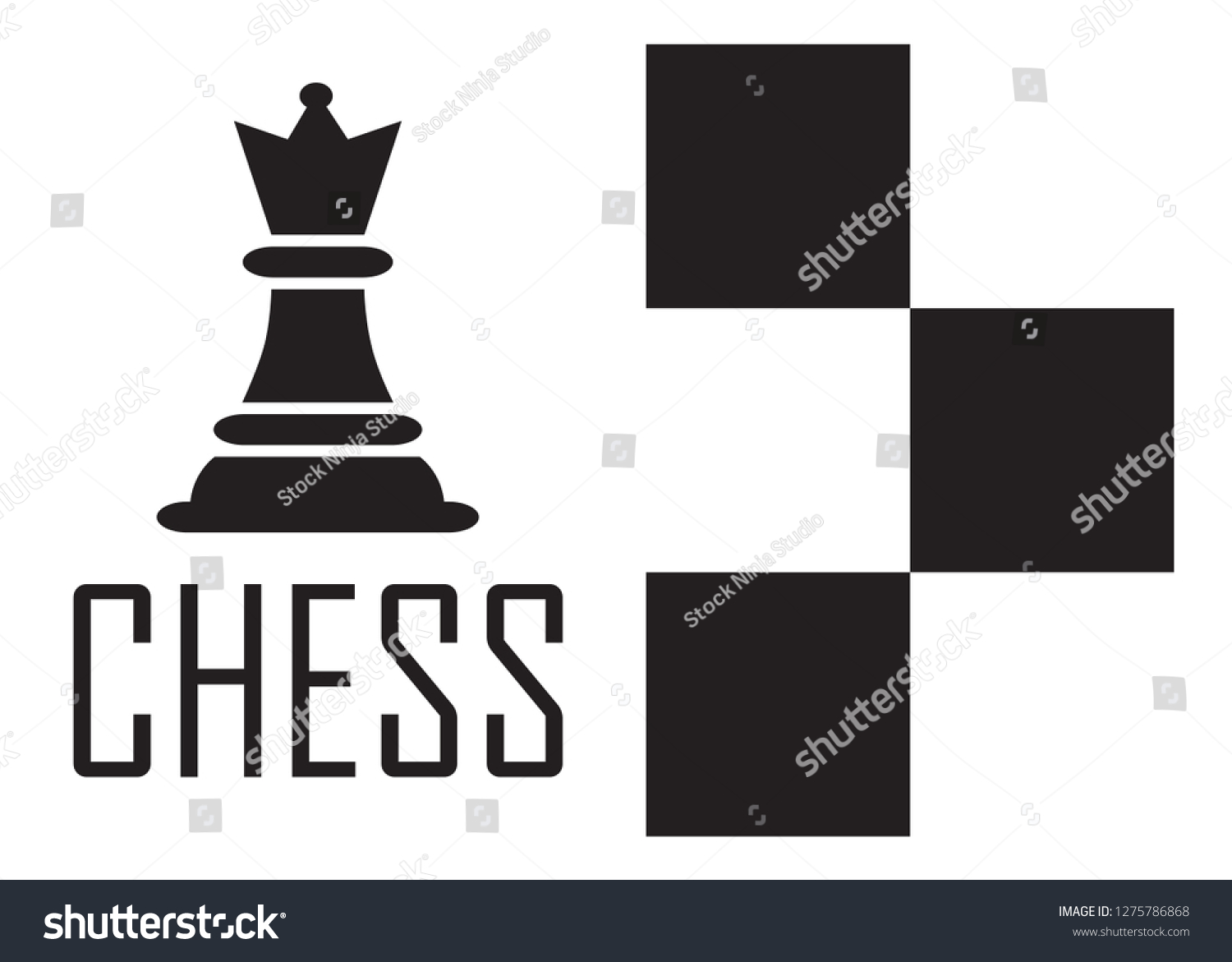 Chess Logo Concept Checkerboard Chess Vector Stock Vector (Royalty Free ...