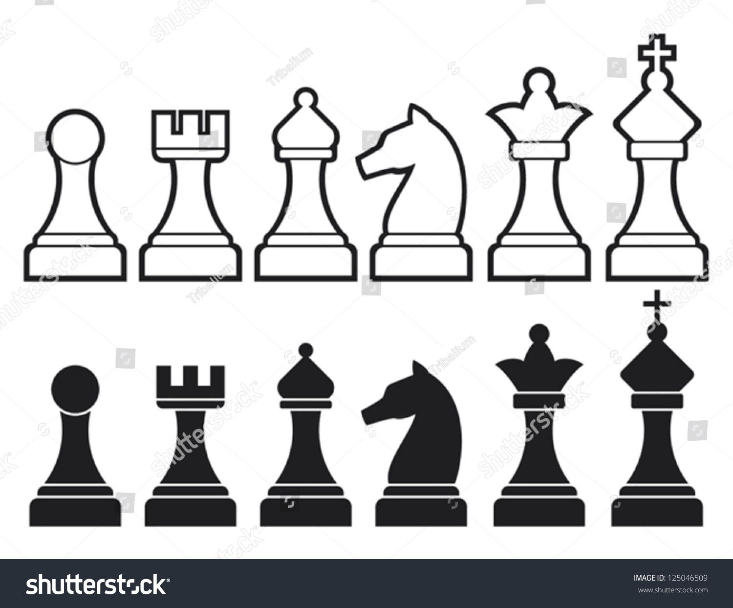 キング クイーン ルーク ポーン ナイト ビショップなどのチェスの駒 のベクター画像素材 ロイヤリティフリー