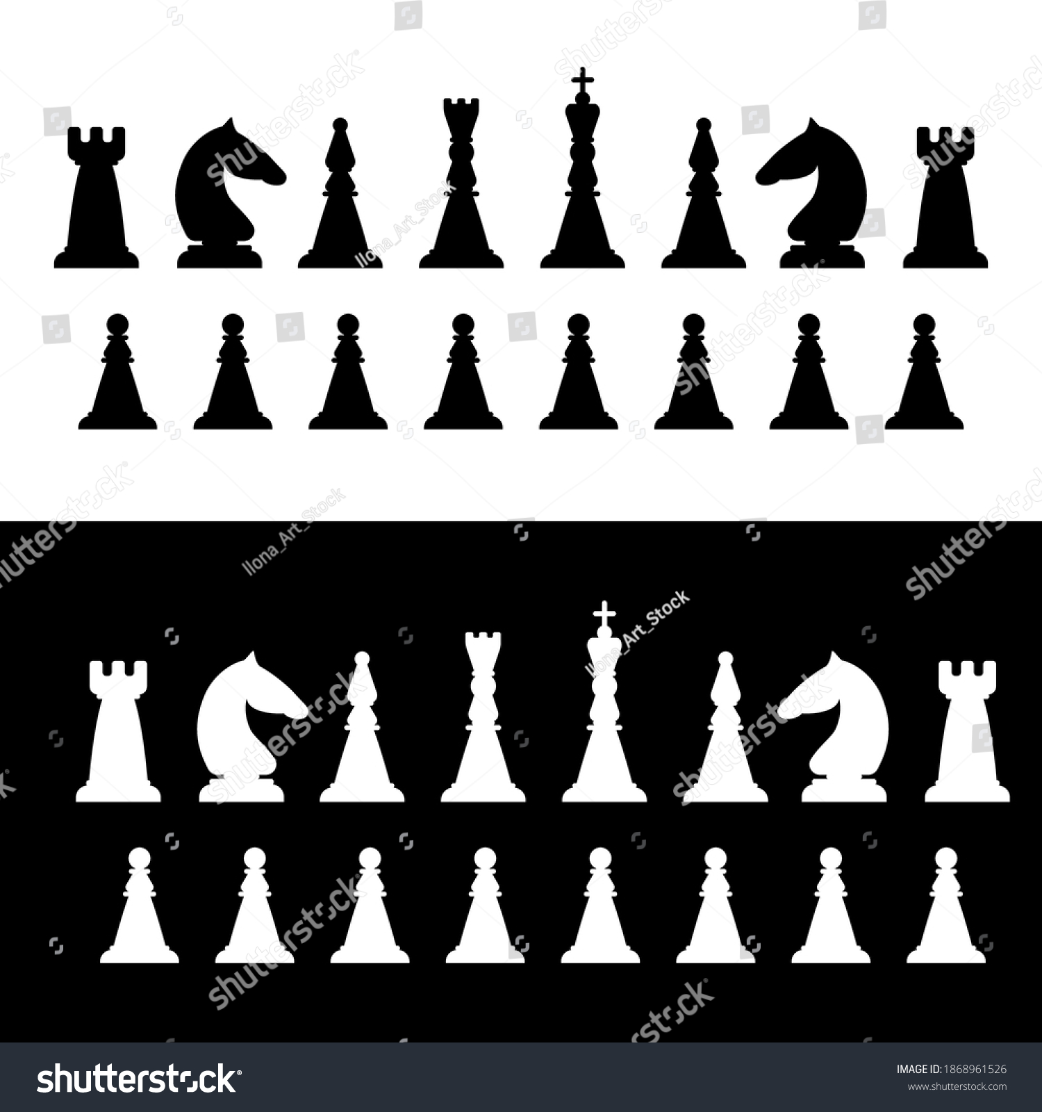 Chess Pieces King Queen Bishop Knight Stock Vector (Royalty Free ...