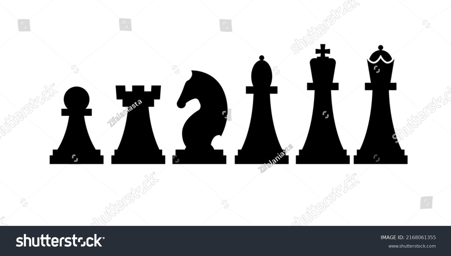 Chess Pieces Vector Black Color Illustration Stock Vector (Royalty Free ...