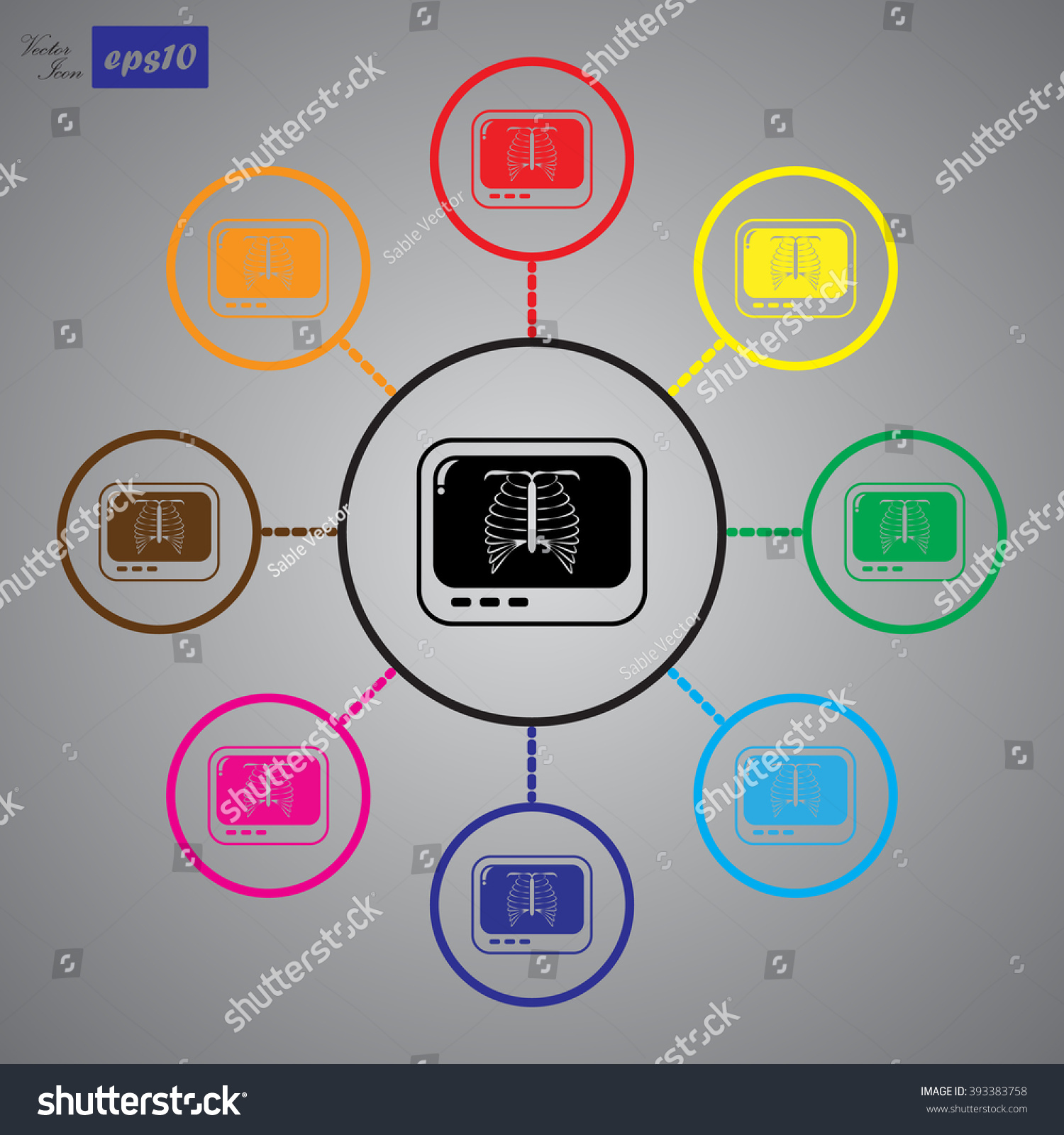 Chest Xray Icon Stock Vector (Royalty Free) 393383758 | Shutterstock