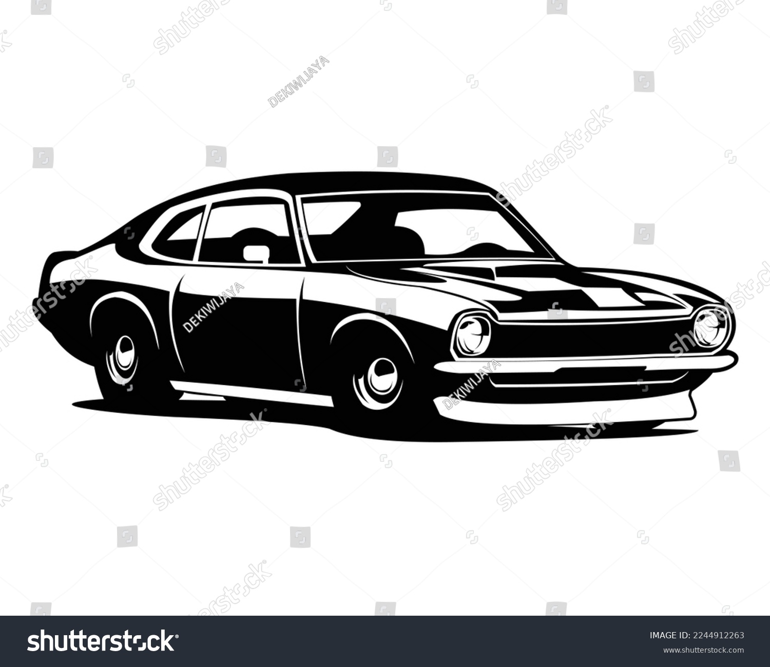 SVG of chevy camaro car silhouette. isolated white background view from side. best for logos, badges, emblems. svg