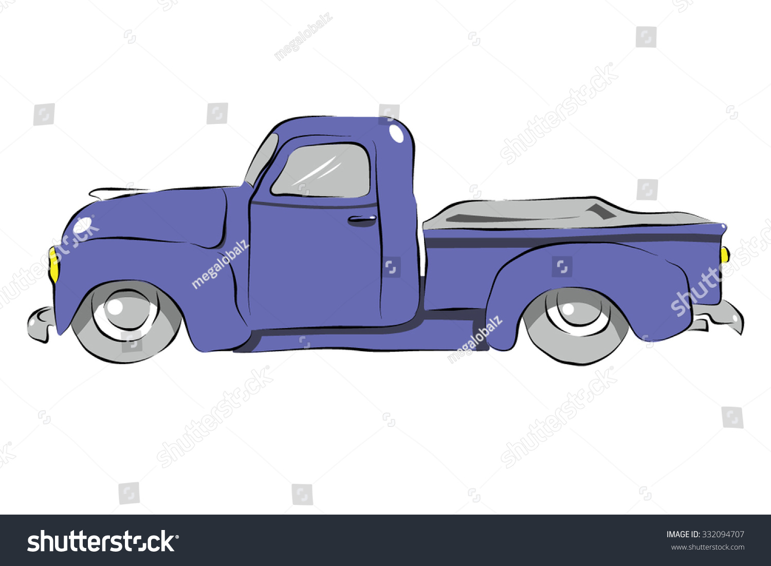 SVG of Chevy Pickup Cartoon  svg