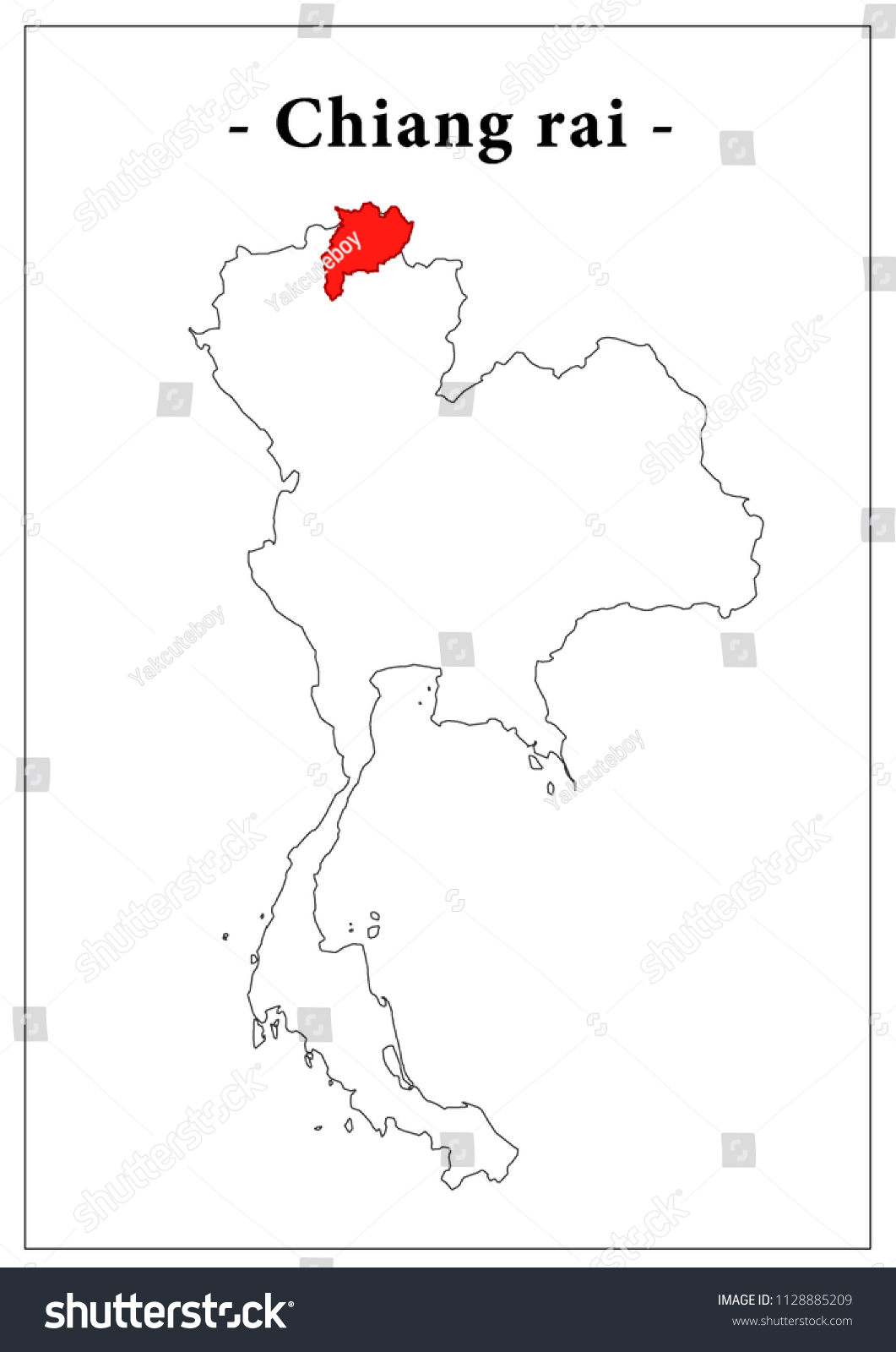 Chiang Rai Thailand Map Chiang Rai Map Thailand Country Stock Vector (Royalty Free) 1128885209 |  Shutterstock