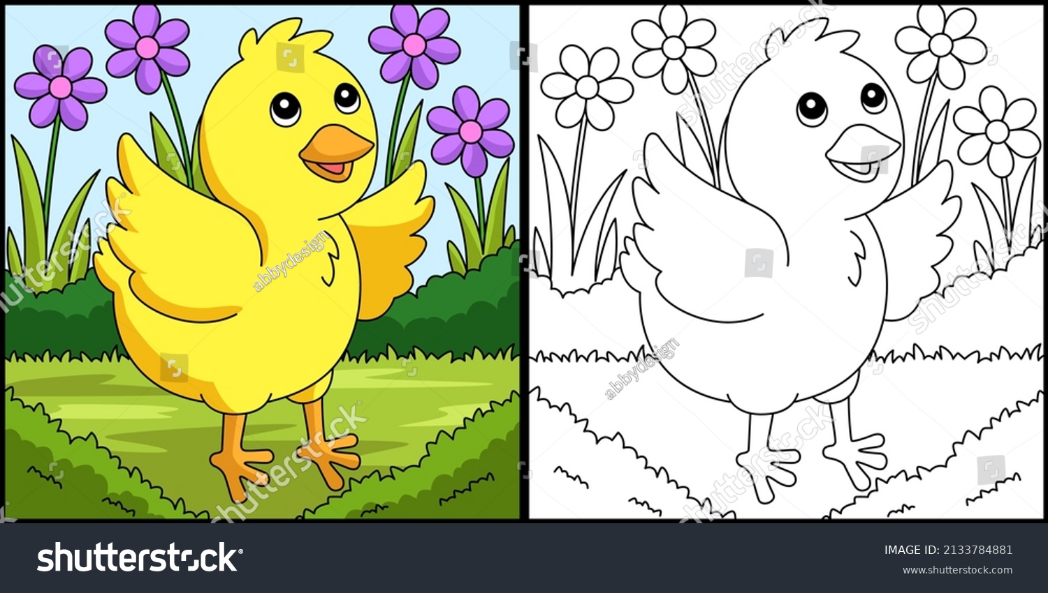 Chick Coloring Page Colored Illustration Stock Vector Royalty Free 2133784881 Shutterstock Chick Coloring Page Colored Illustration Stock Vector Royalty Free 2133784881 Shutterstock