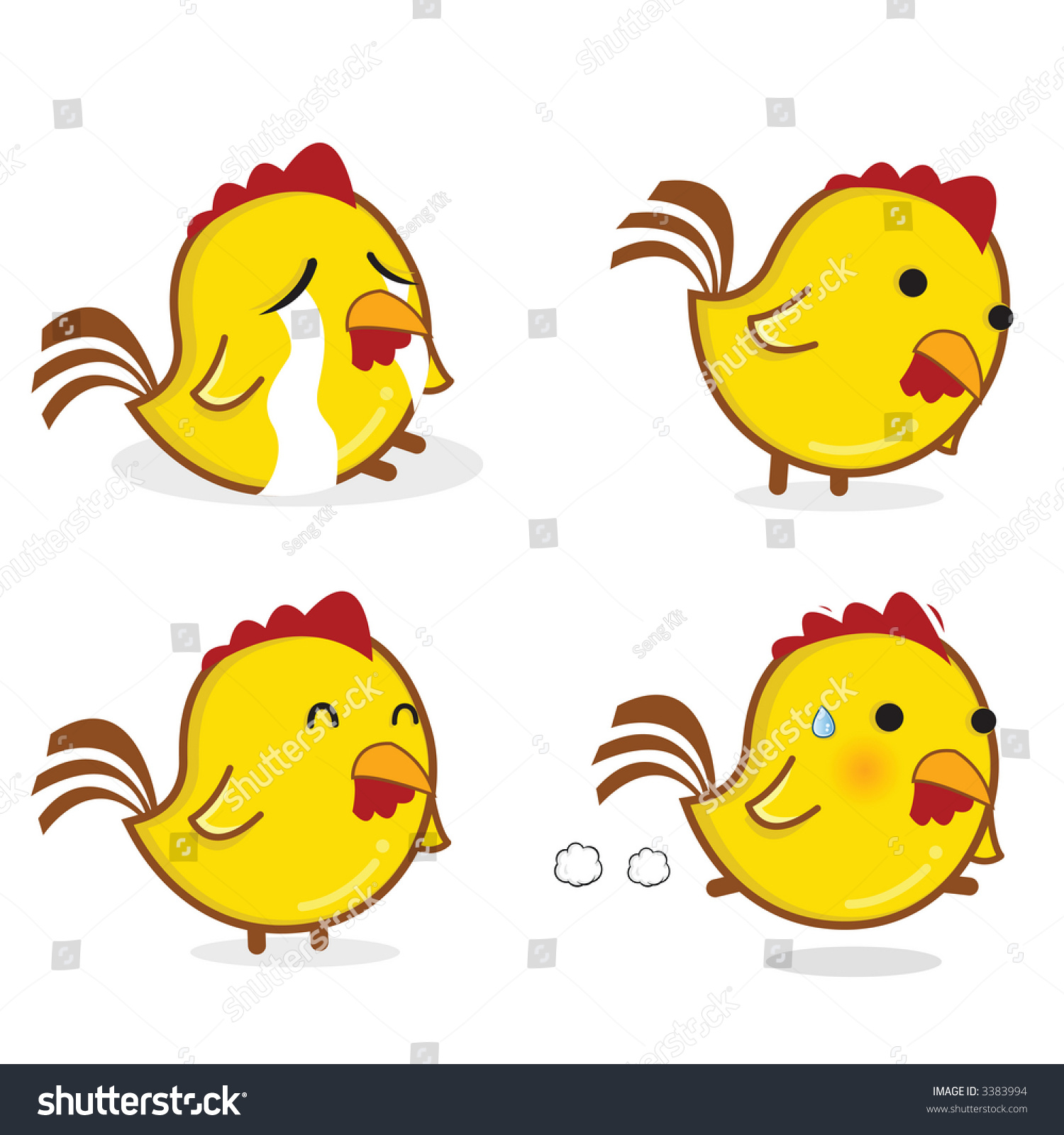 Chicken Cartoon Emoticon Series Miscellaneous Stock Vector 3383994 ...