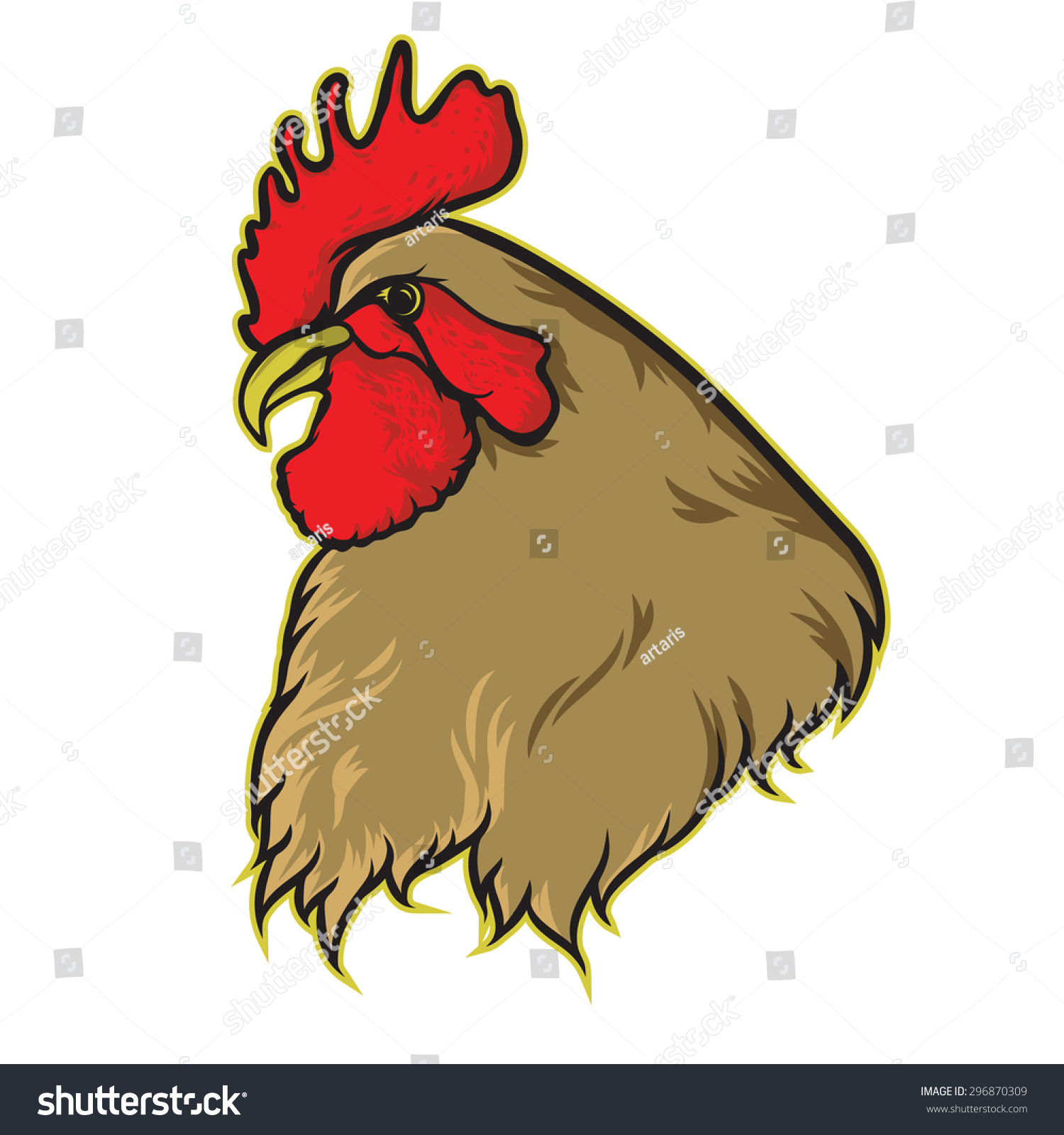 Chicken Fighter Stock Vector (Royalty Free) 296870309