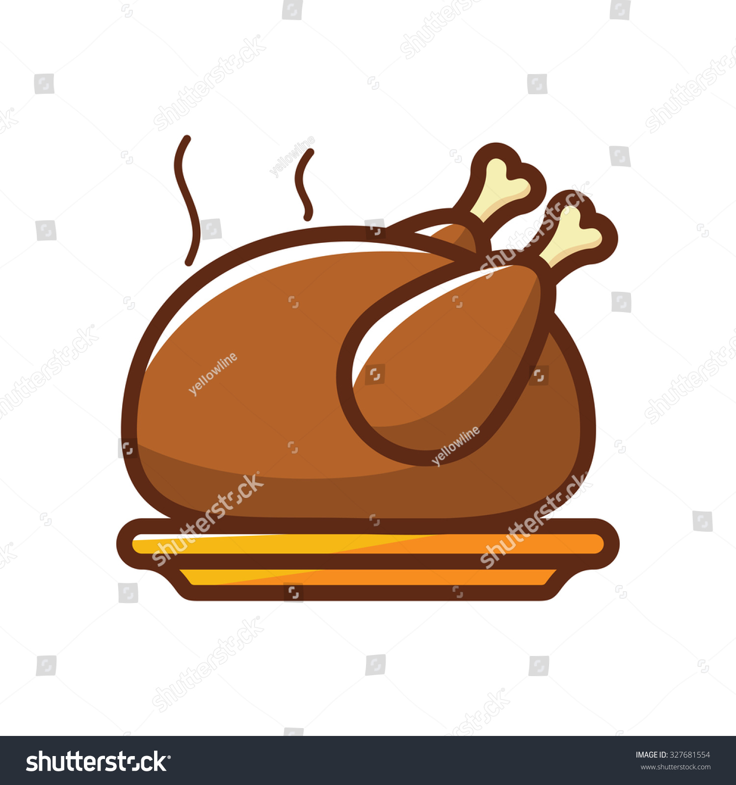 Chicken Grilled Vector Illustration - 327681554 : Shutterstock