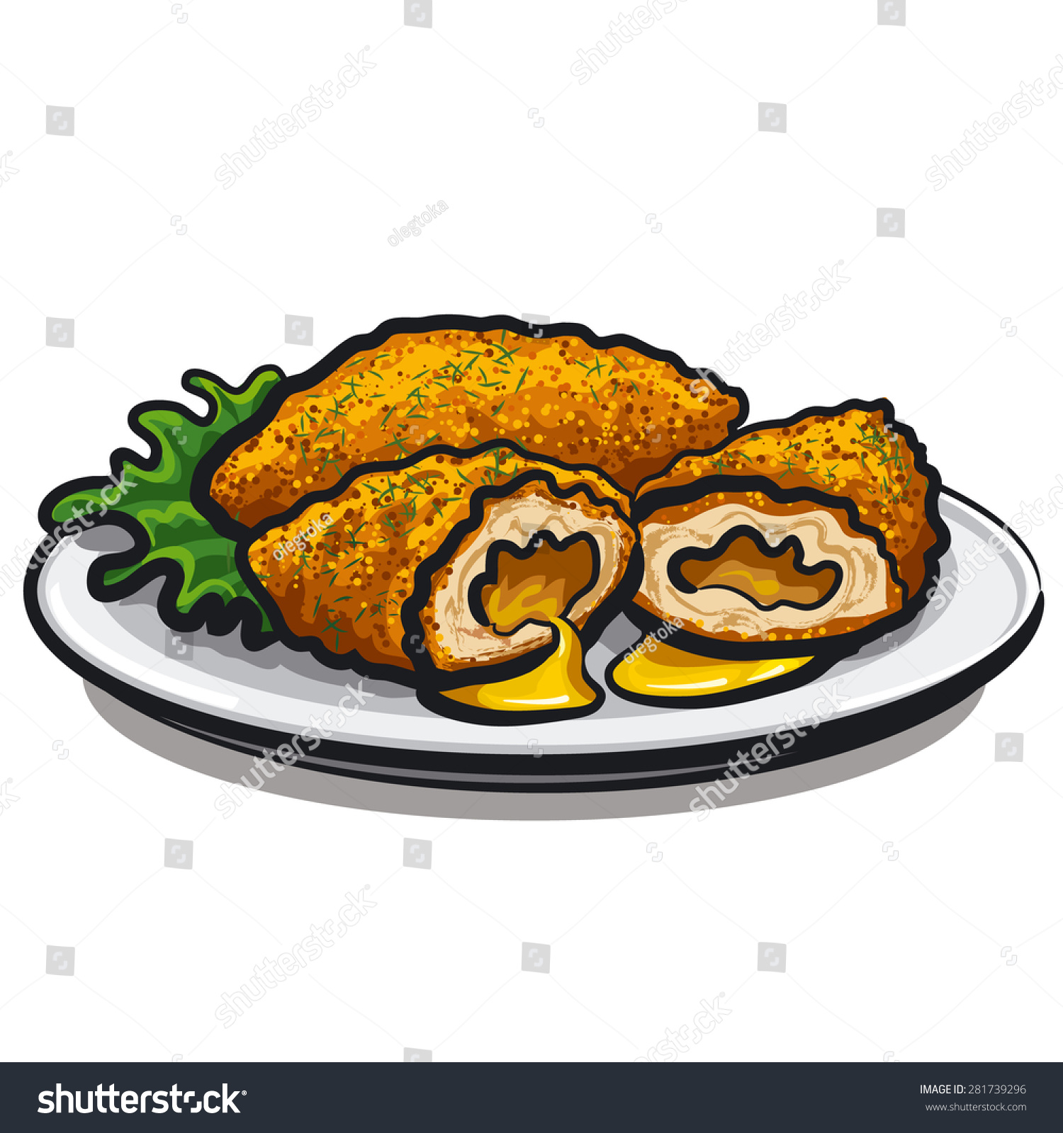 SVG of chicken kiev cutlet svg