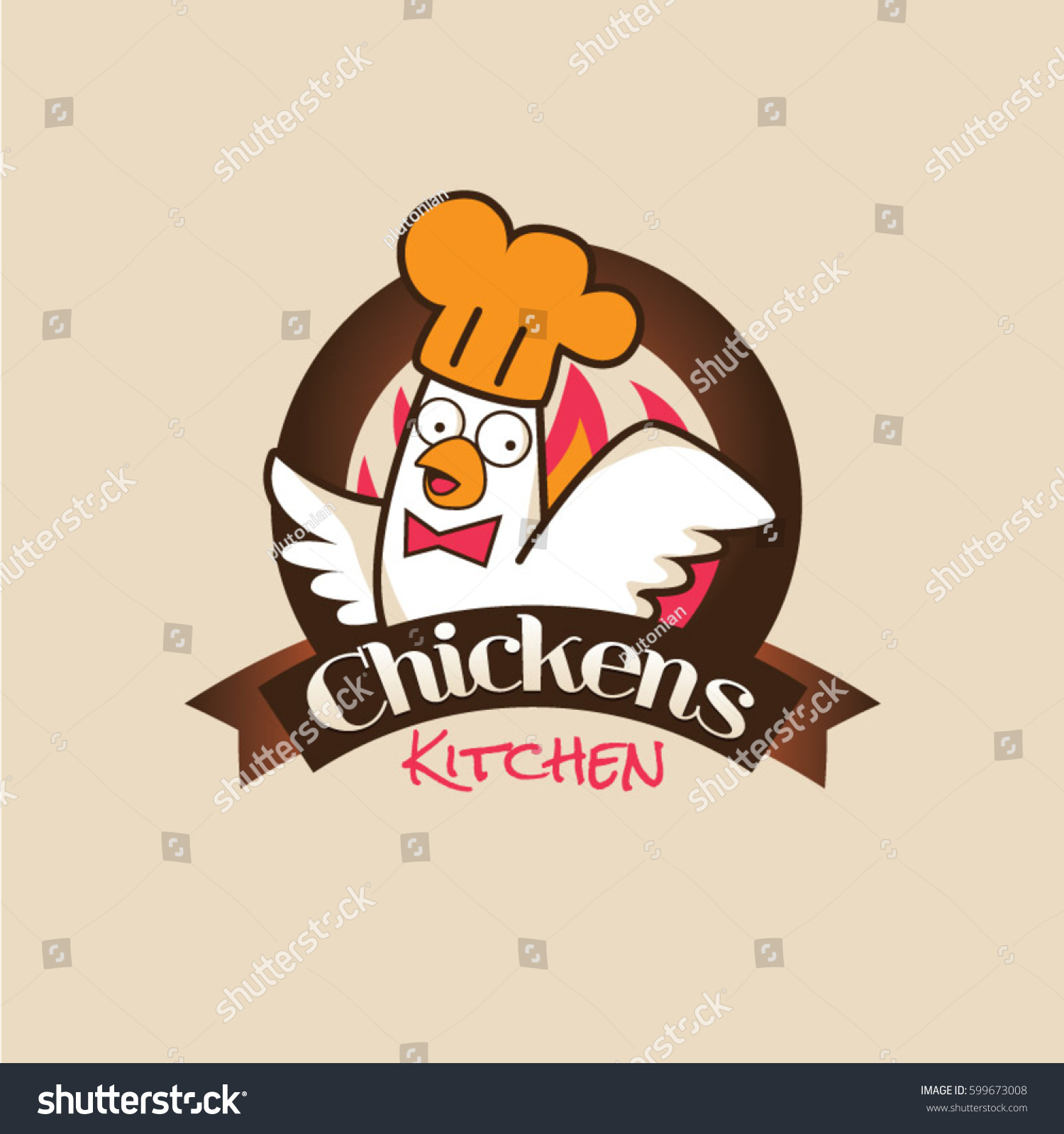 Chicken Kitchen Restaurant Logo Symbol Stock Vector 599673008