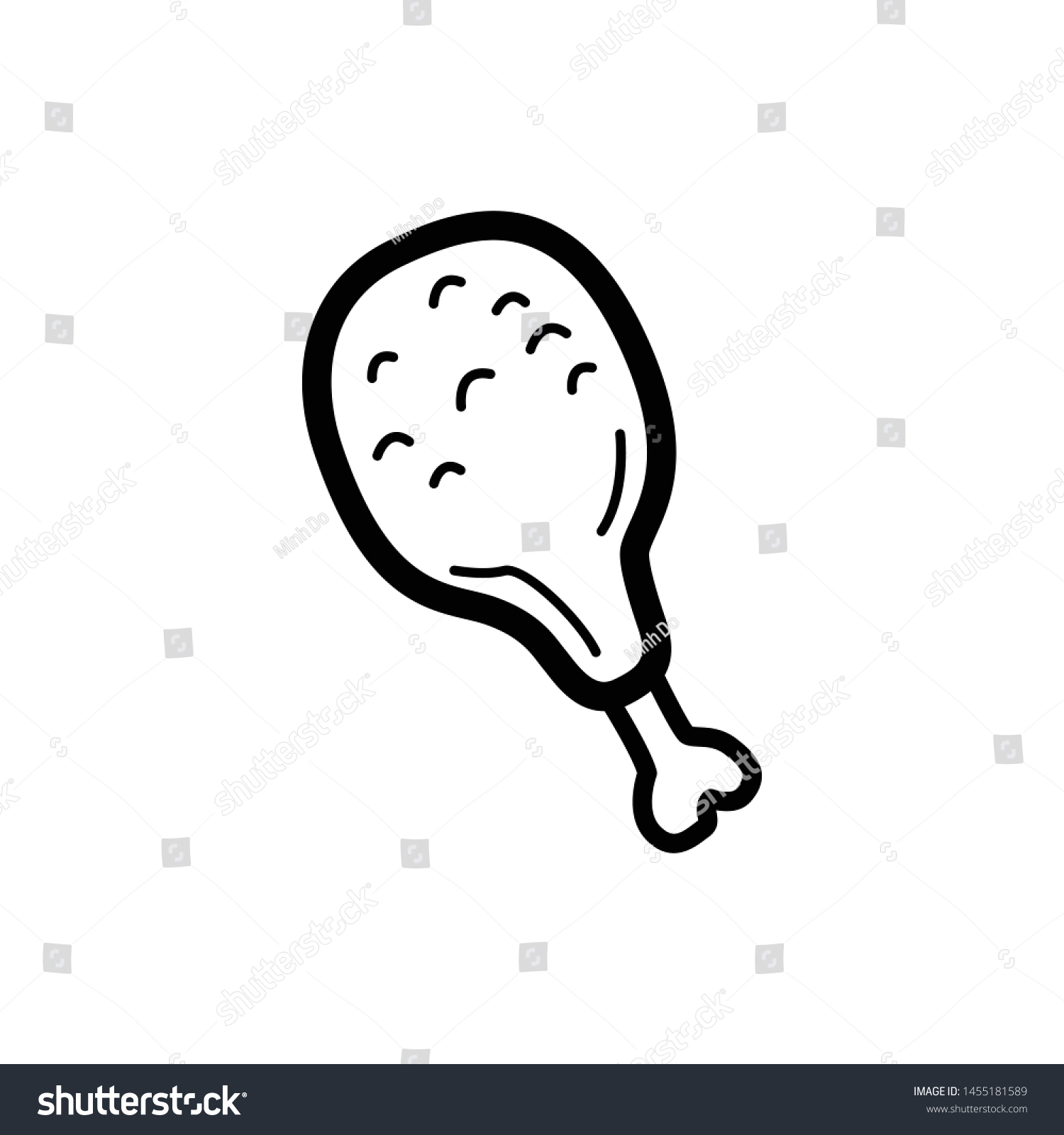 Chicken Leg Outline Icon Black Color Stock Vector (Royalty Free) 1455181589