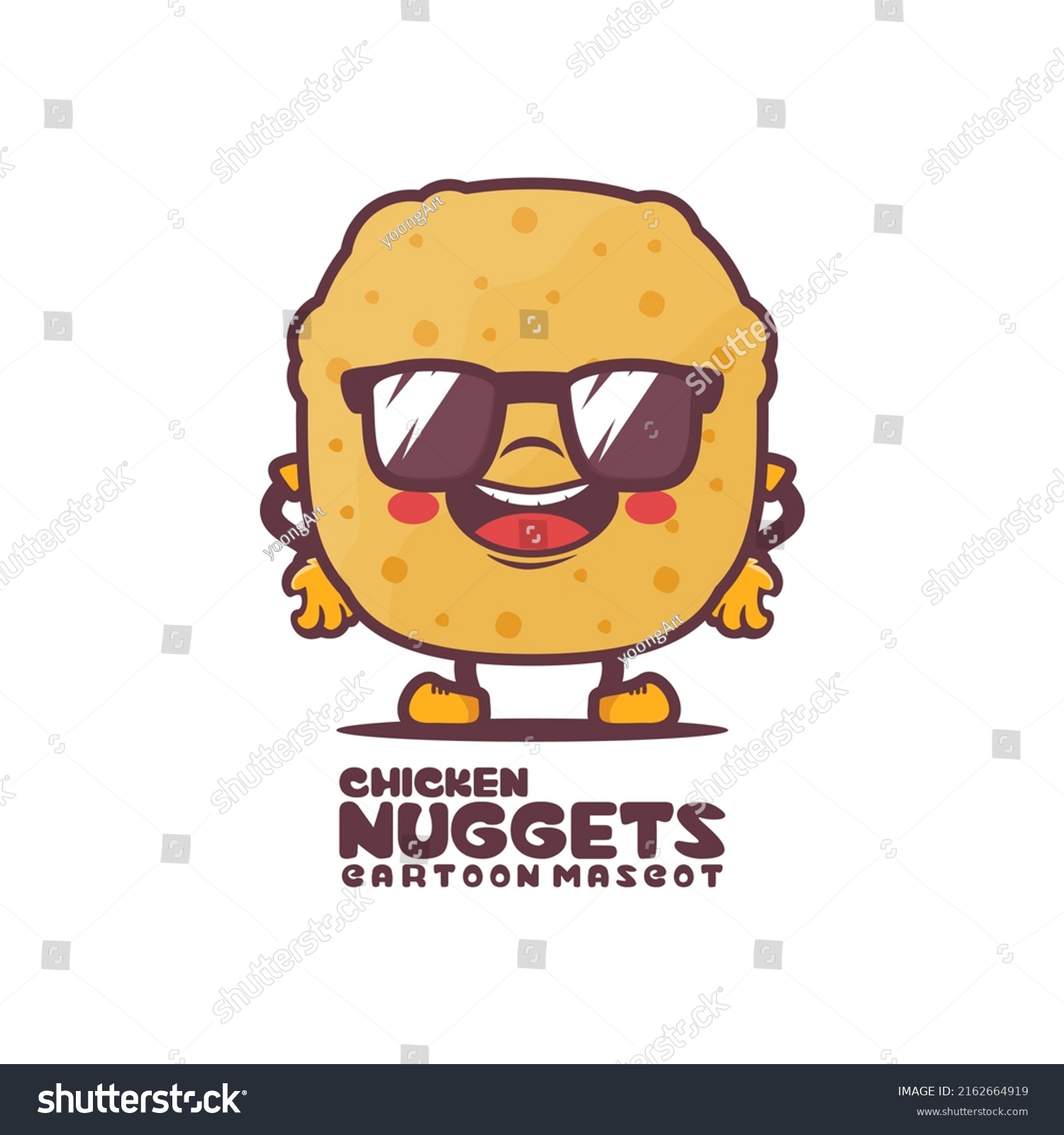 Chicken Nuggets Cartoon Mascot Food Vector Stock Vector Royalty Free 2162664919 Shutterstock 2896