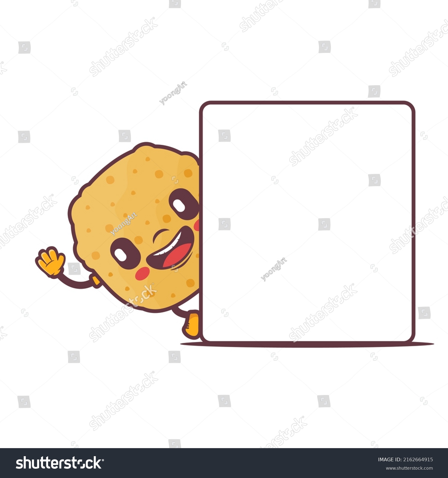 Chicken Nuggets Cartoon Mascot Blank Board Stock Vector Royalty Free 2162664915 Shutterstock 7425