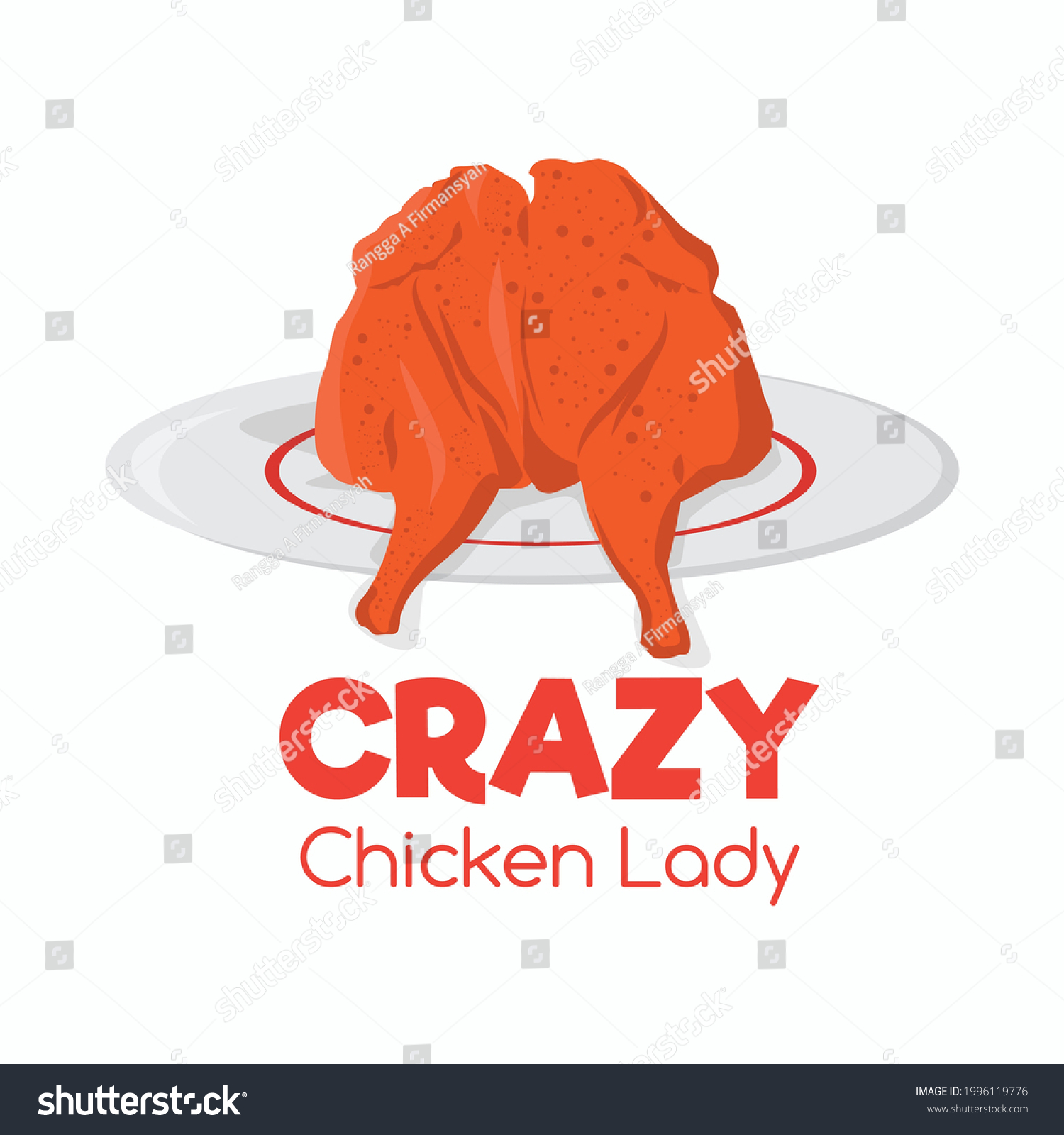 SVG of Chicken on plate vector illustration. crazy chicken lady typography.  svg