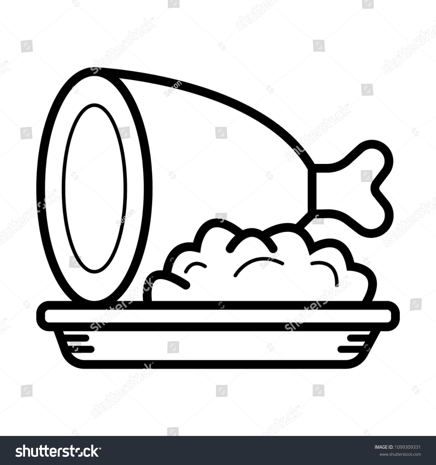 Chicken Rice Icon Stock Vector (Royalty Free) 1099309331 | Shutterstock