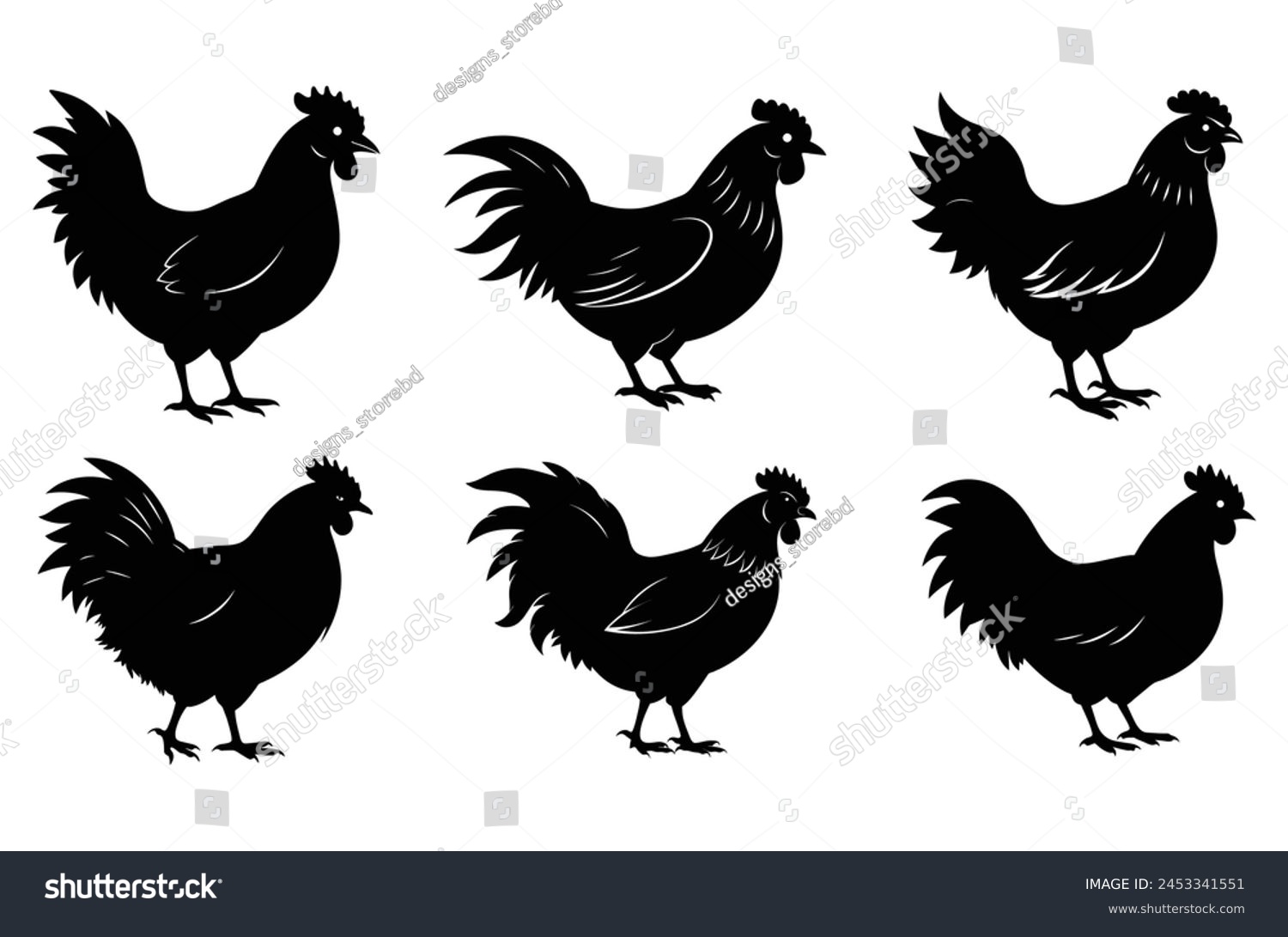 SVG of Chicken silhouette vector illustration With on white background svg