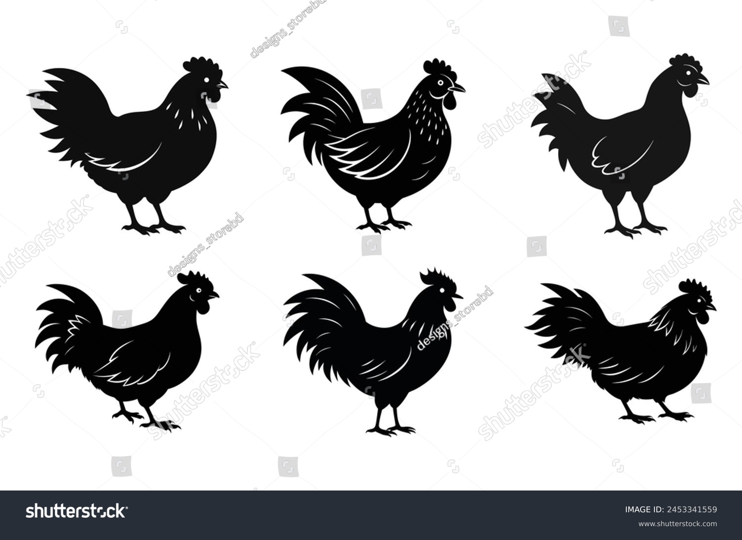 SVG of Chicken silhouette vector illustration With on white background svg