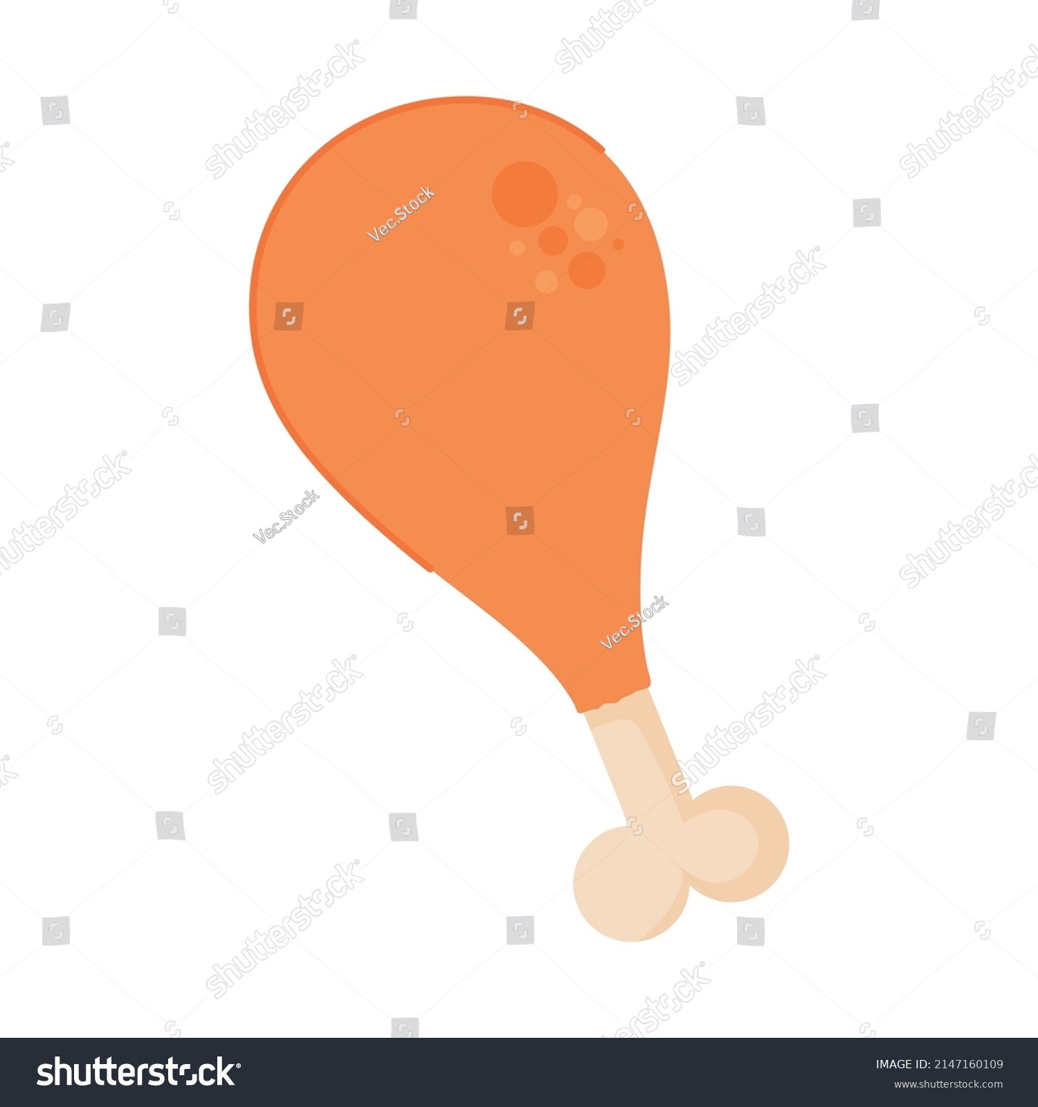 Chicken Thigh On White Background Stock Vector (Royalty Free ...