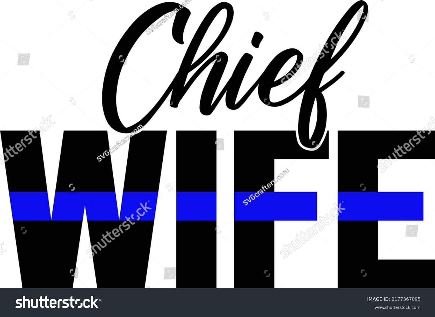 SVG of Chief Wife Blue Line illustration isolated svg
