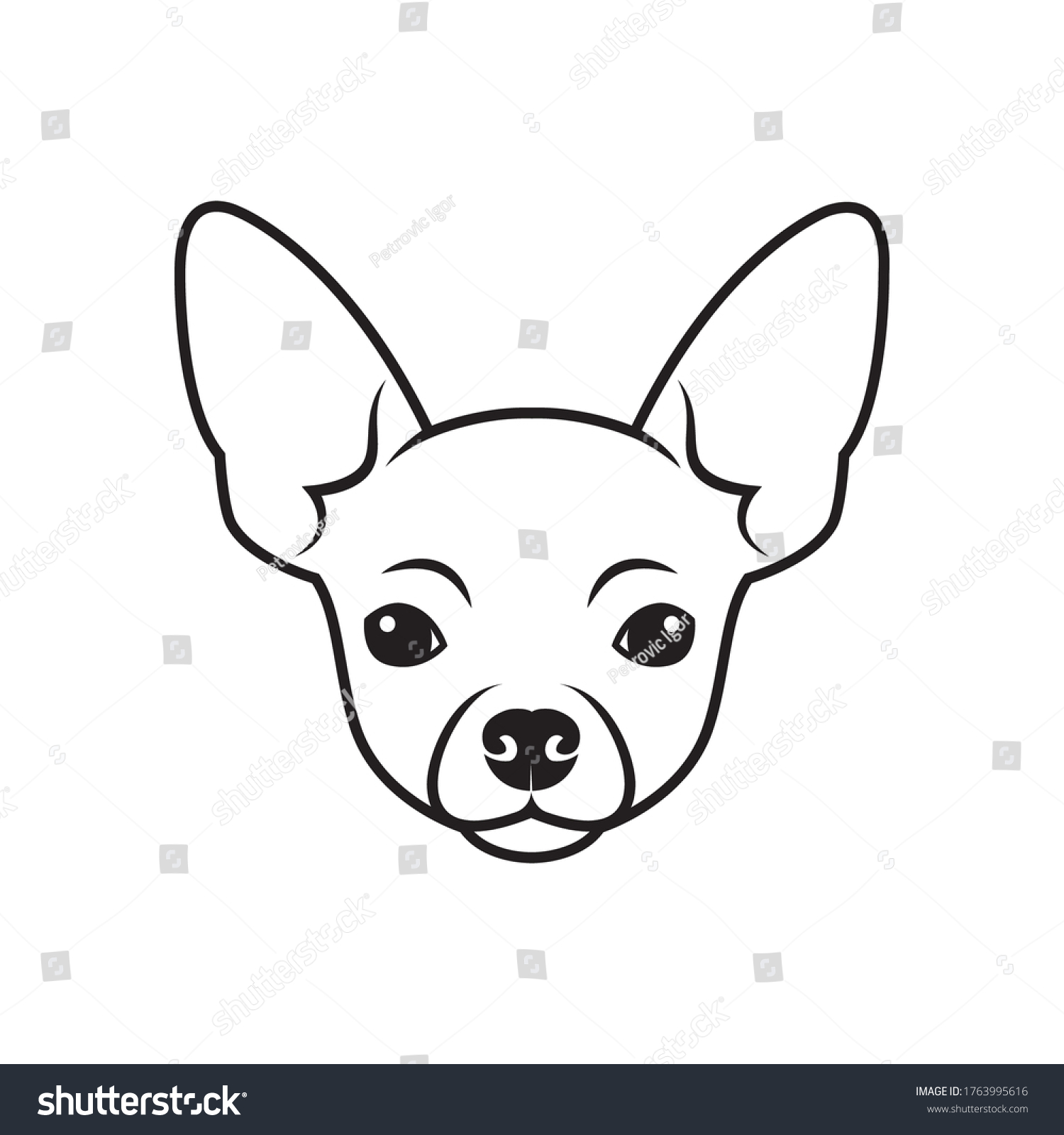 Chihuahua Drawing Outline Chihuahua Line Drawing royaltyfree images