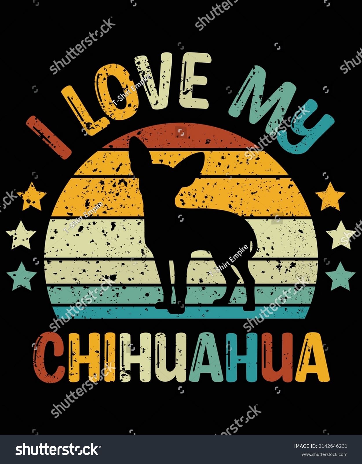 SVG of Chihuahua silhouette vintage and retro t-shirt design svg