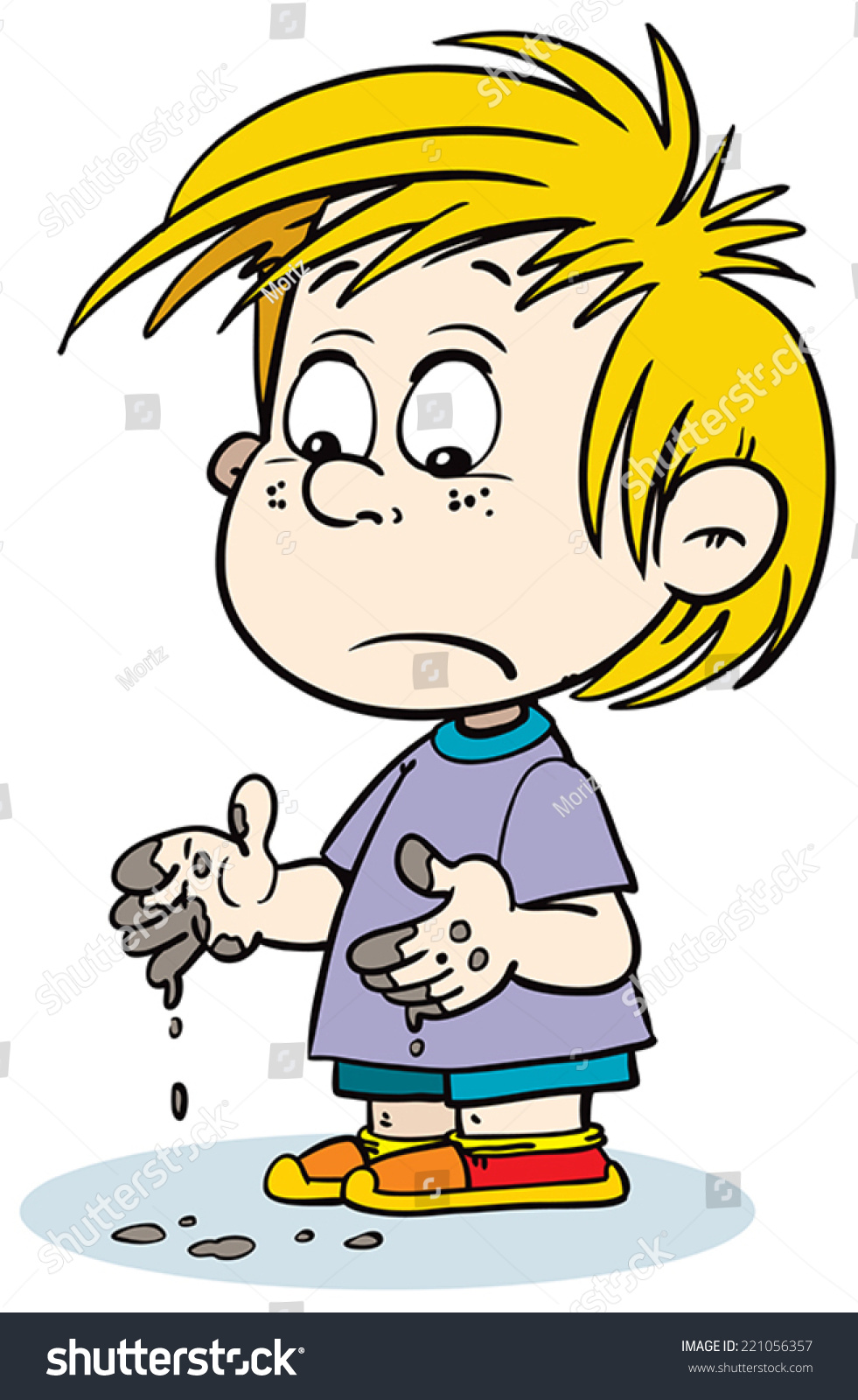 Child Dirty Hands Stock Vector 221056357 - Shutterstock