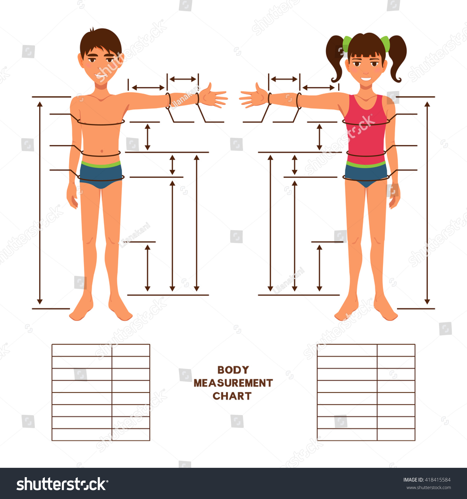 child-body-measurement-chart-scheme-measurement-stock-vector-royalty