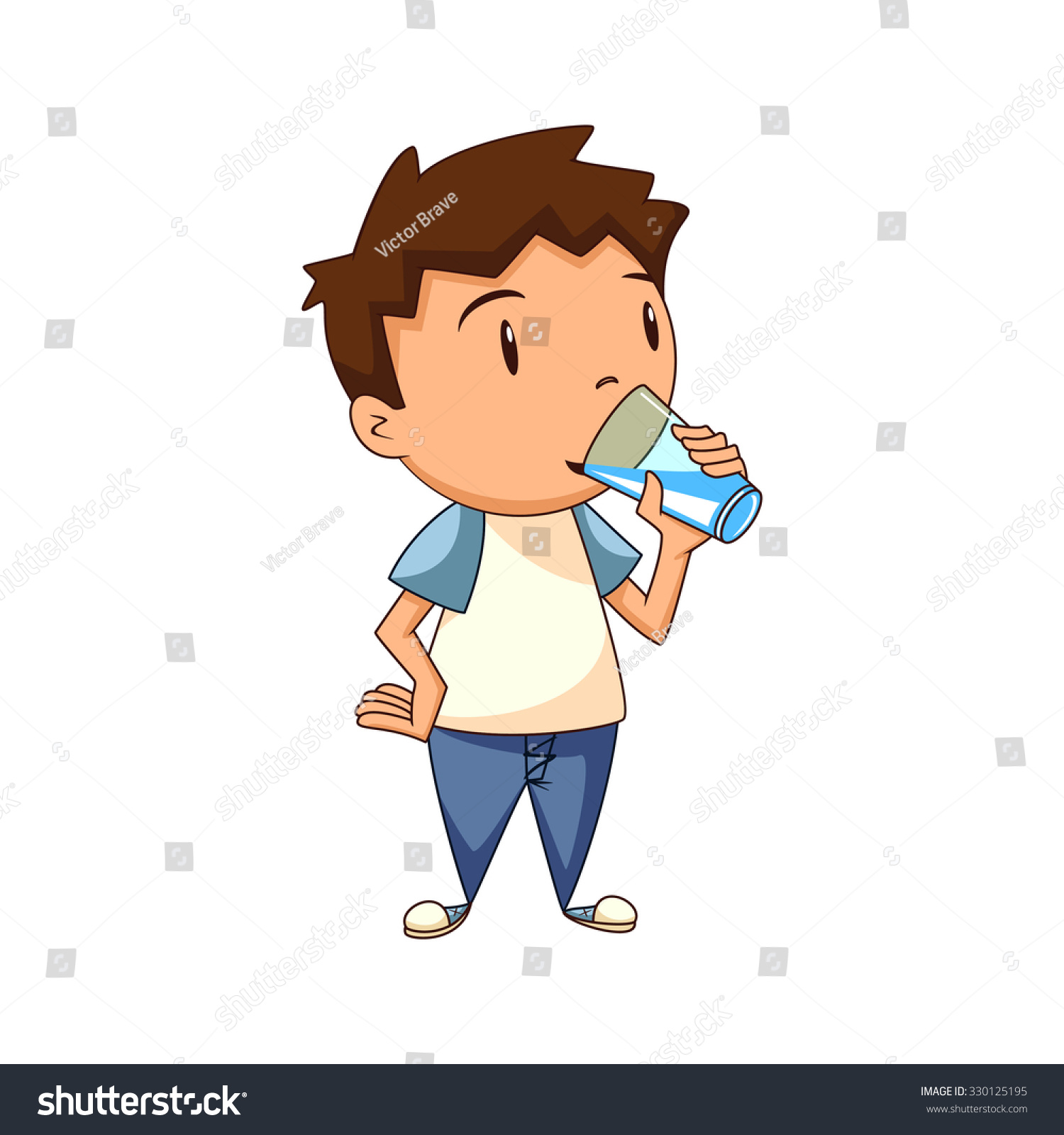 Child Drinking Water, Vector Illustration - 330125195 : Shutterstock