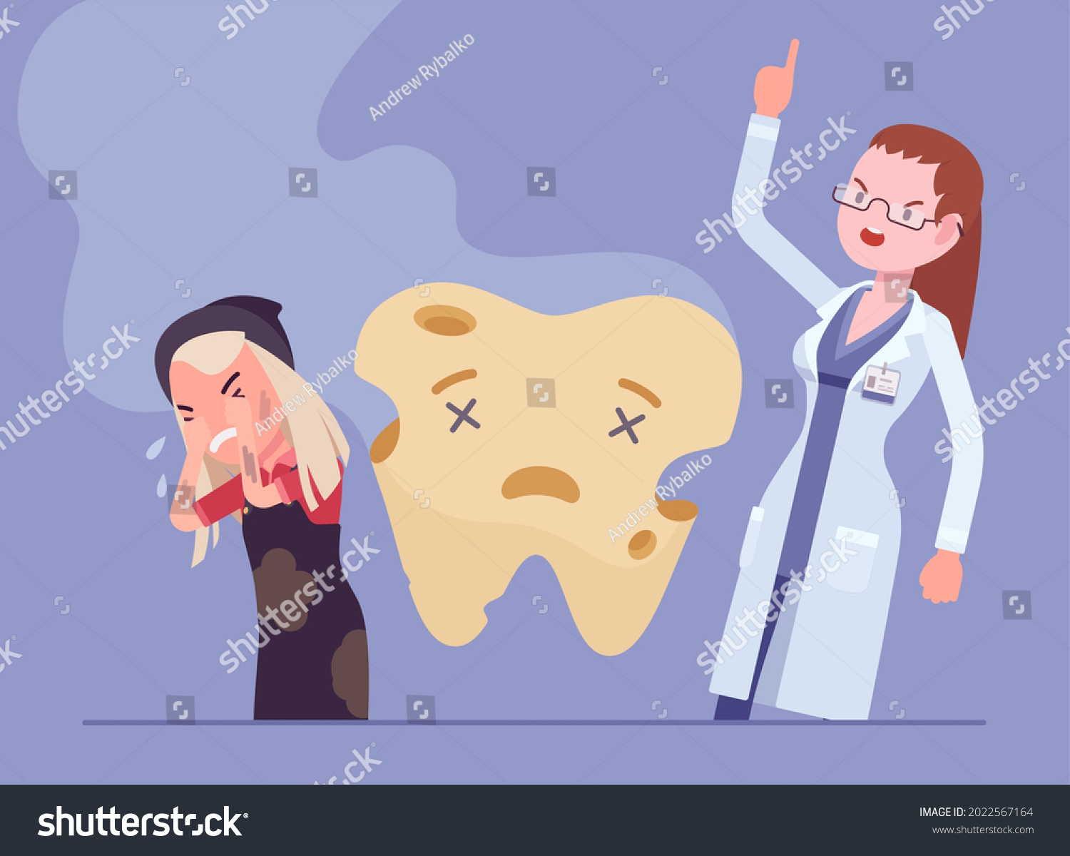 Child Girl Angry Dentist Doctor Unhealthy Stock Vector (Royalty Free ...