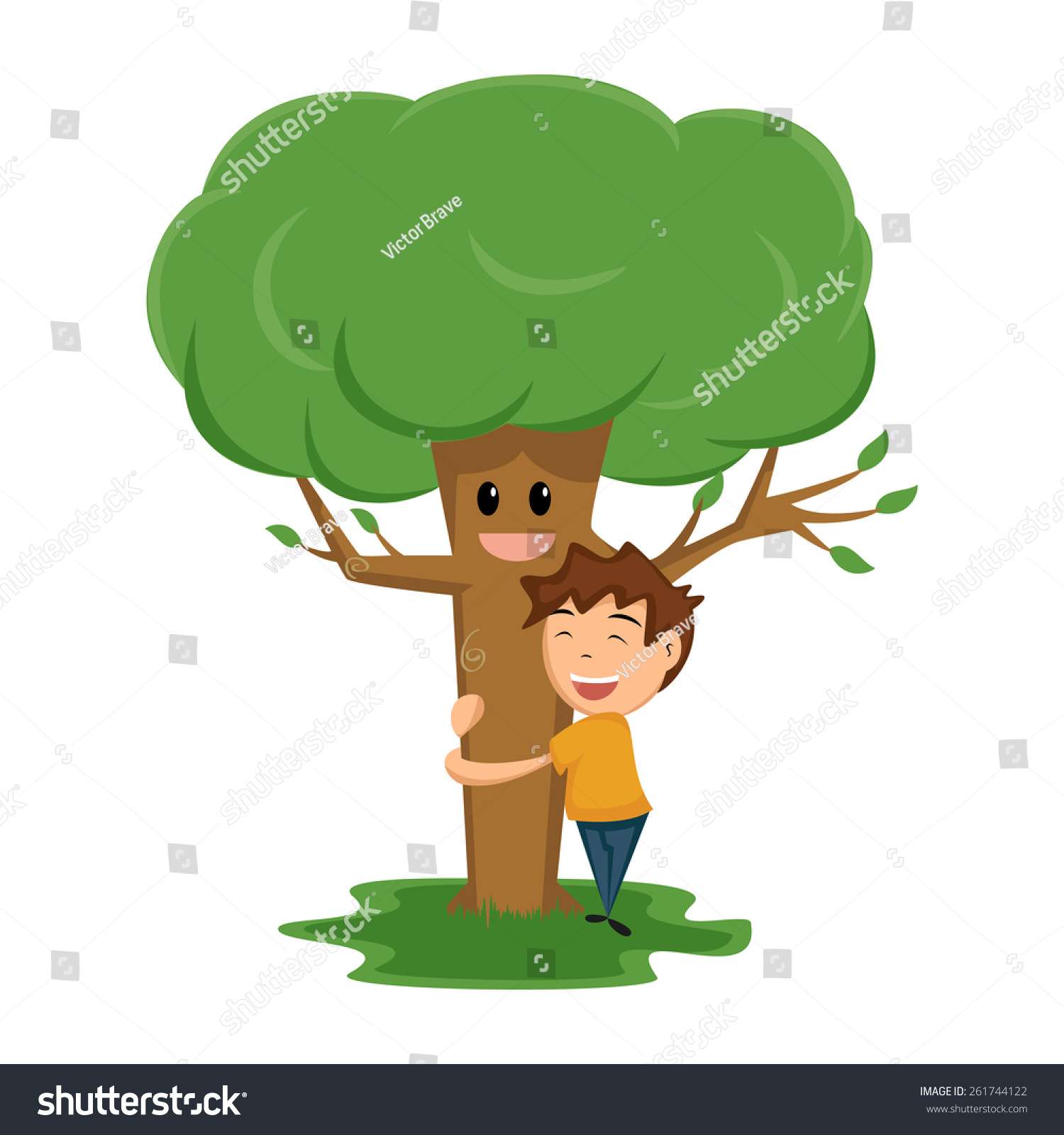 Tree Hugging Cartoon