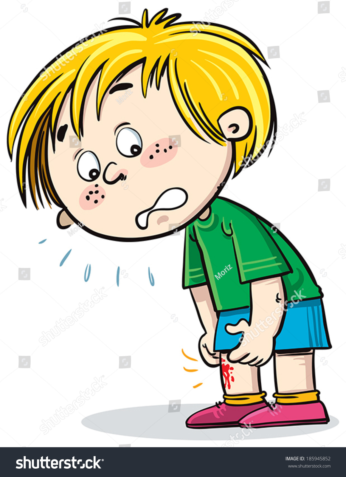 Child Injured His Leg Stock Vector Illustration 185945852 : Shutterstock