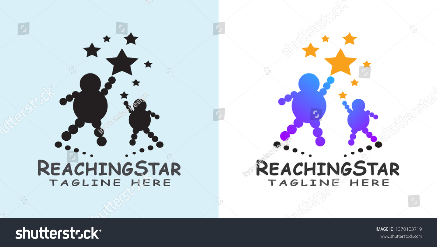 Child Logo Reaching Star Kids Dream Stock Vector Royalty Free