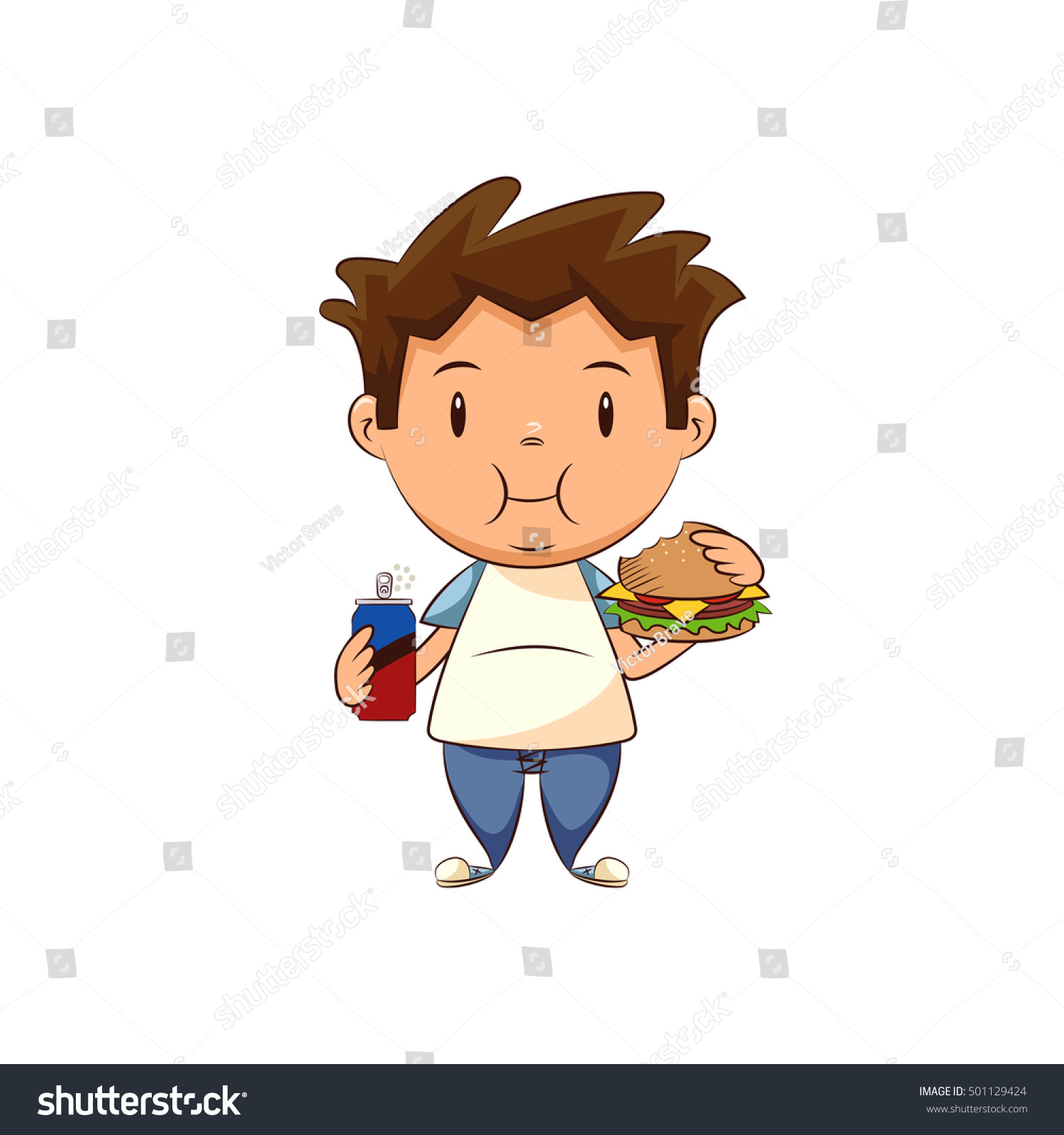 Child Obesity, Vector Illustration - 501129424 : Shutterstock