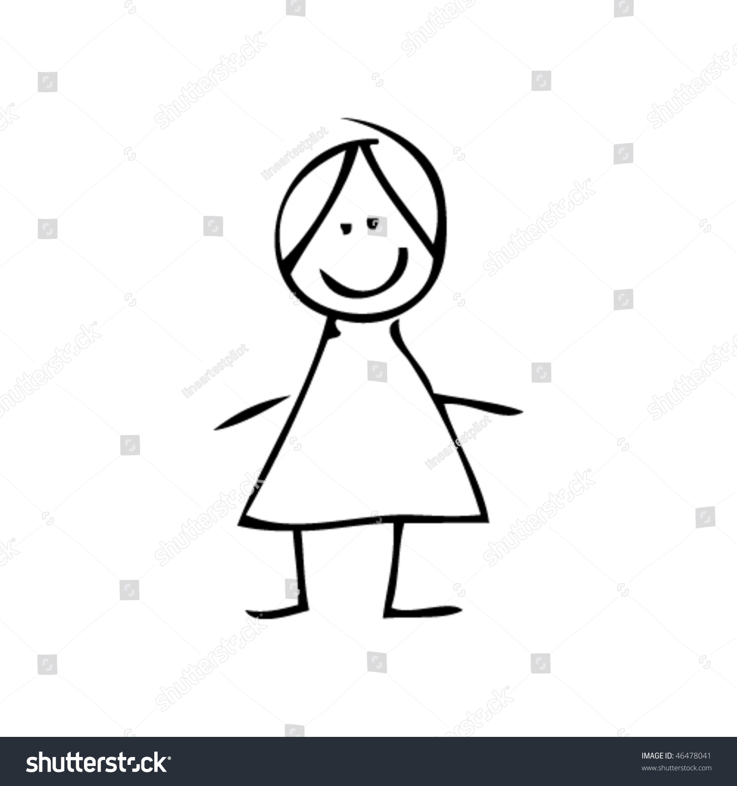 Child'S Drawing Of A Person Stock Vector Illustration 46478041 ...