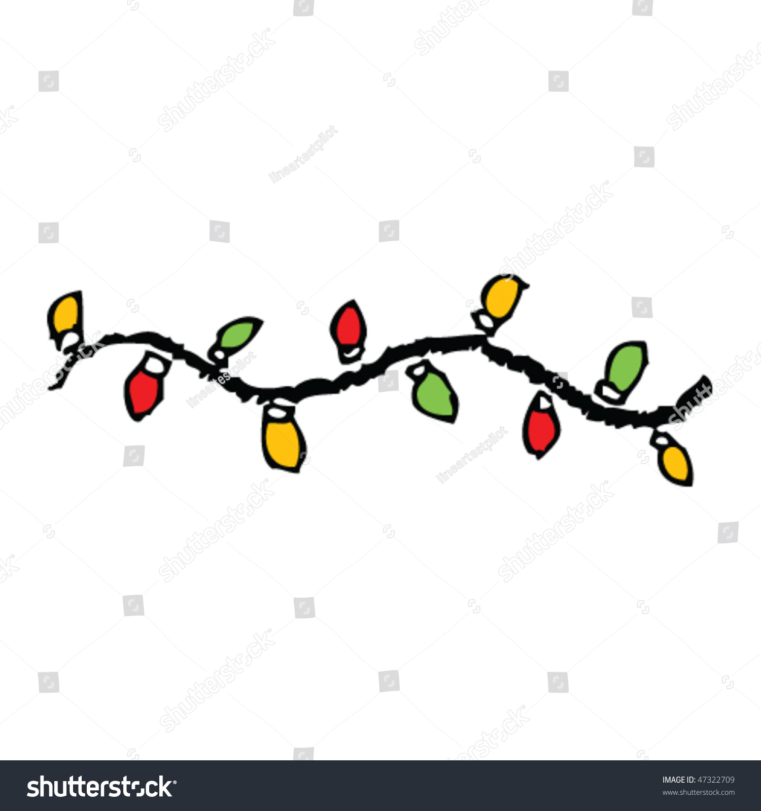 Childs Drawing Christmas Lights Stock Vector (Royalty Free) 47322709