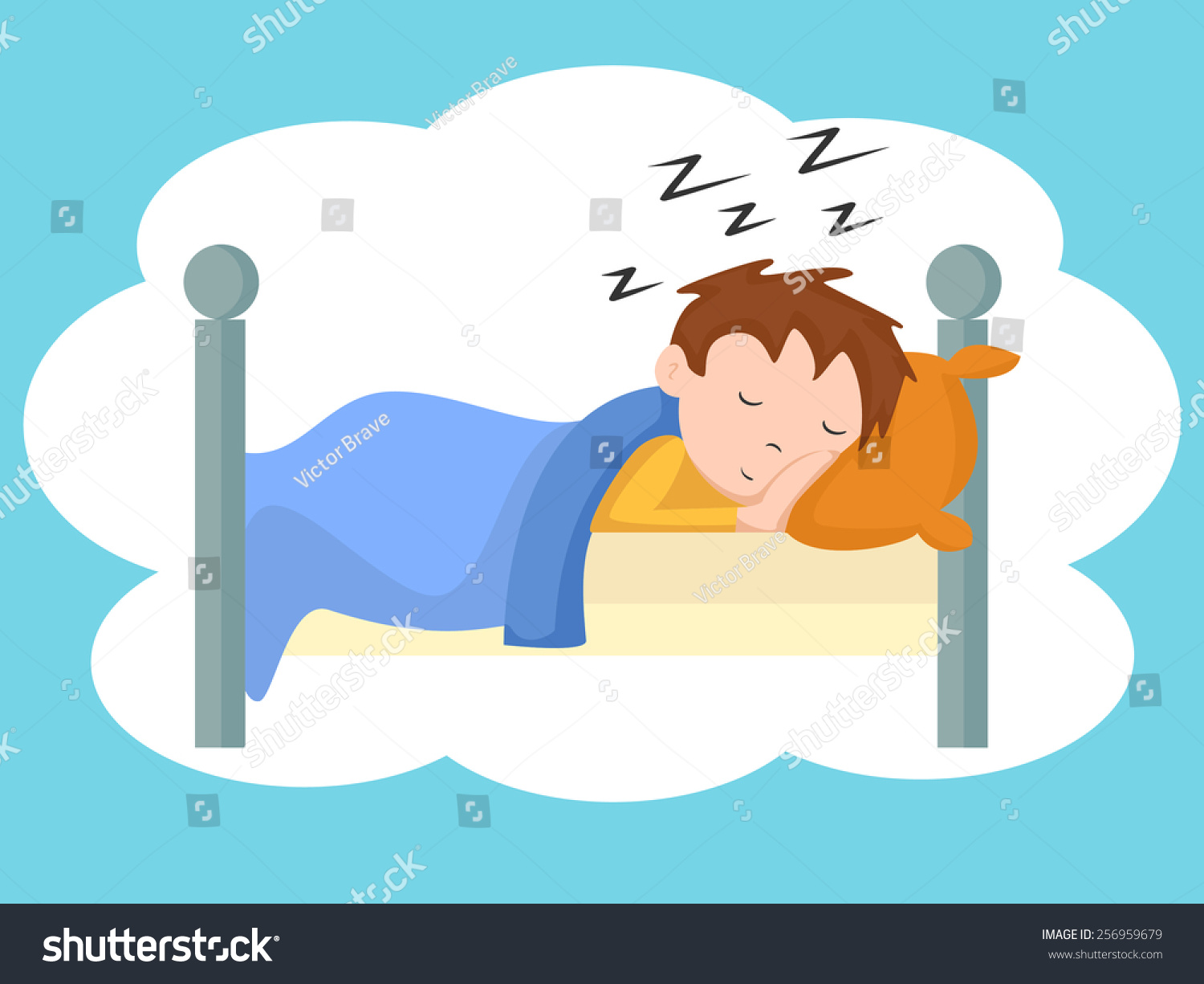 Child Sleeping Vector Illustration Stock Vector 256959679 - Shutterstock