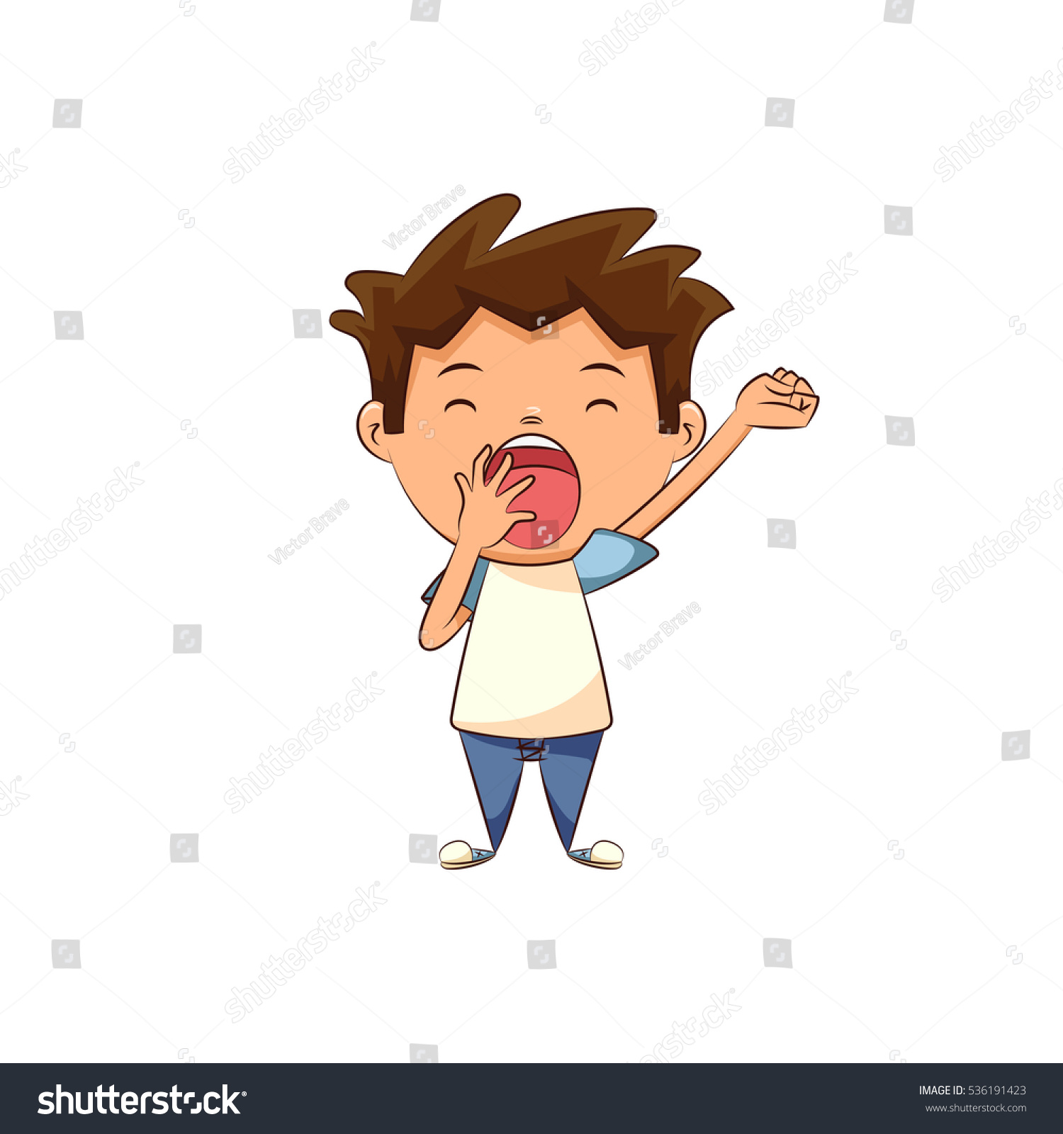 Child Yawning Stock Vector (Royalty Free) 536191423 | Shutterstock