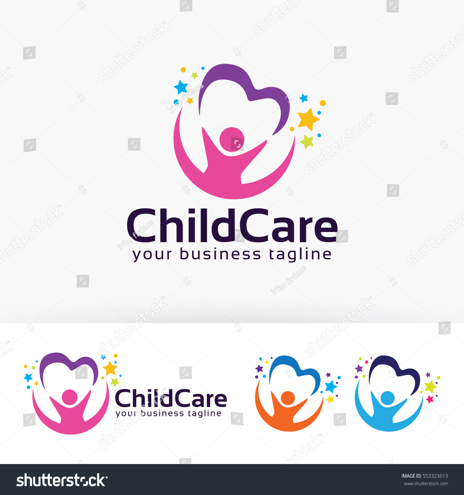 Childcare Logo Design Charity Education Logo Stock Vector (royalty Free 