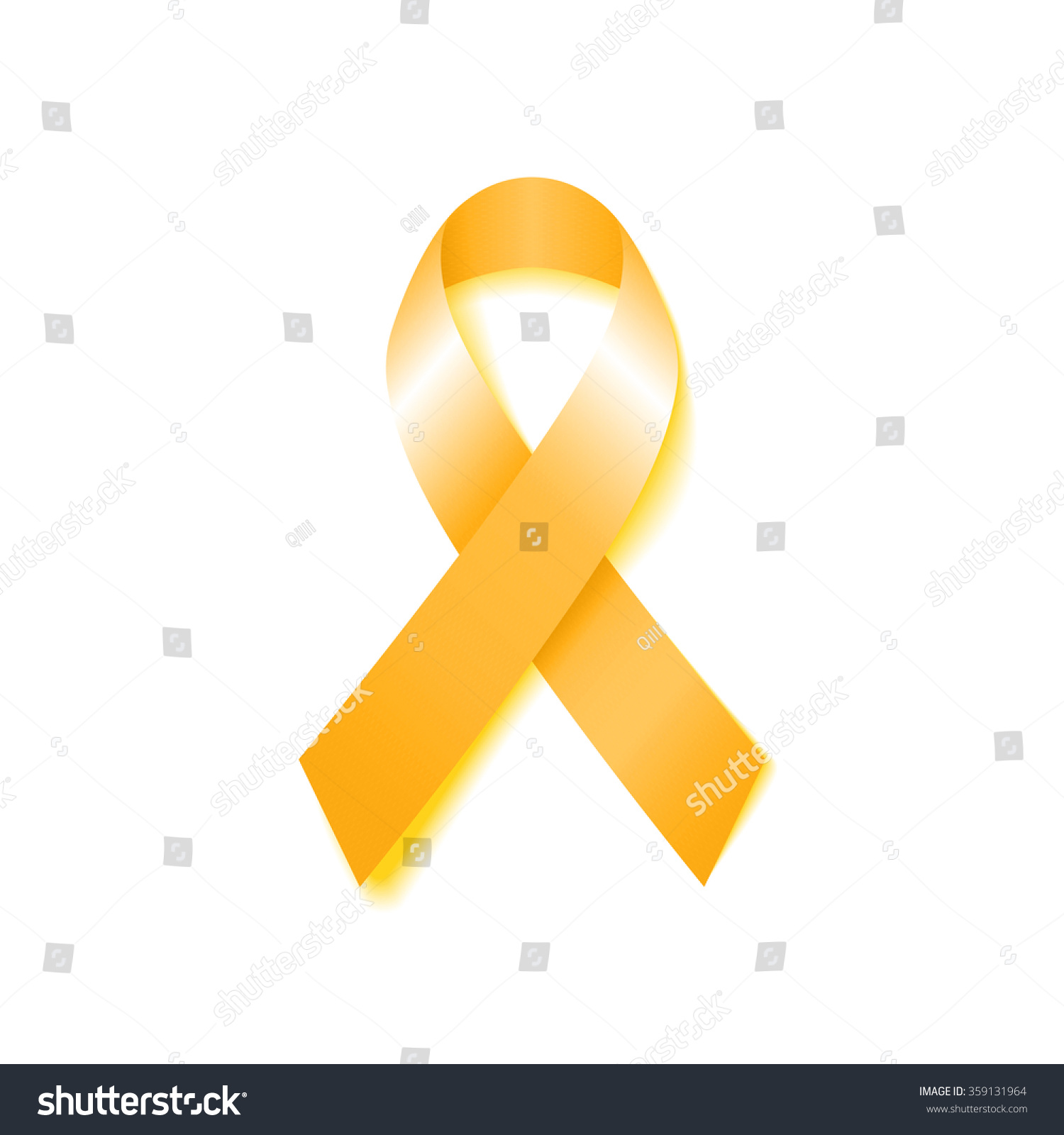 Childhood Cancer Day Awareness Yellow Ribbon. Vector Illustration ...