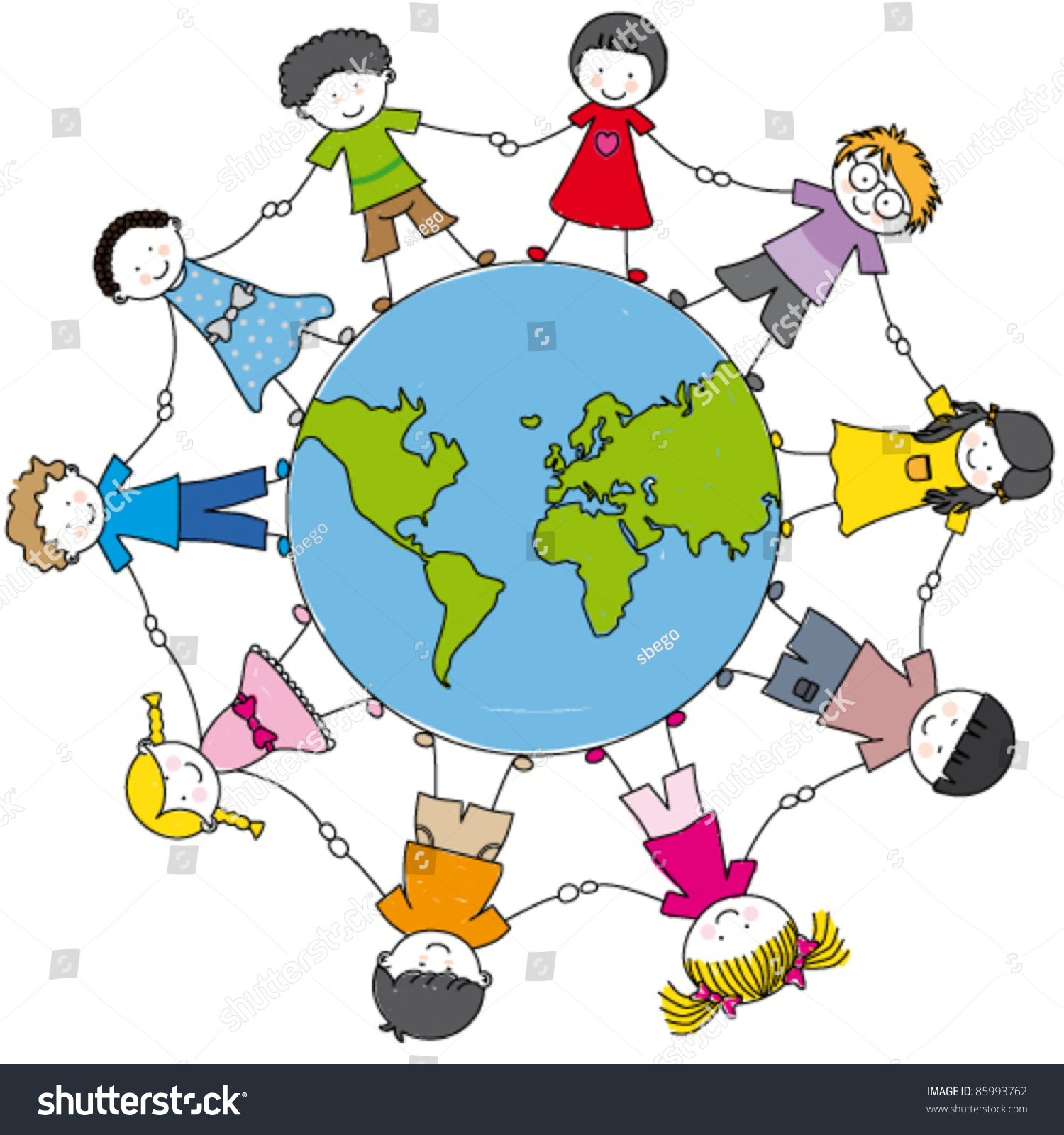 Children Around World United Stock Vector 85993762 - Shutterstock