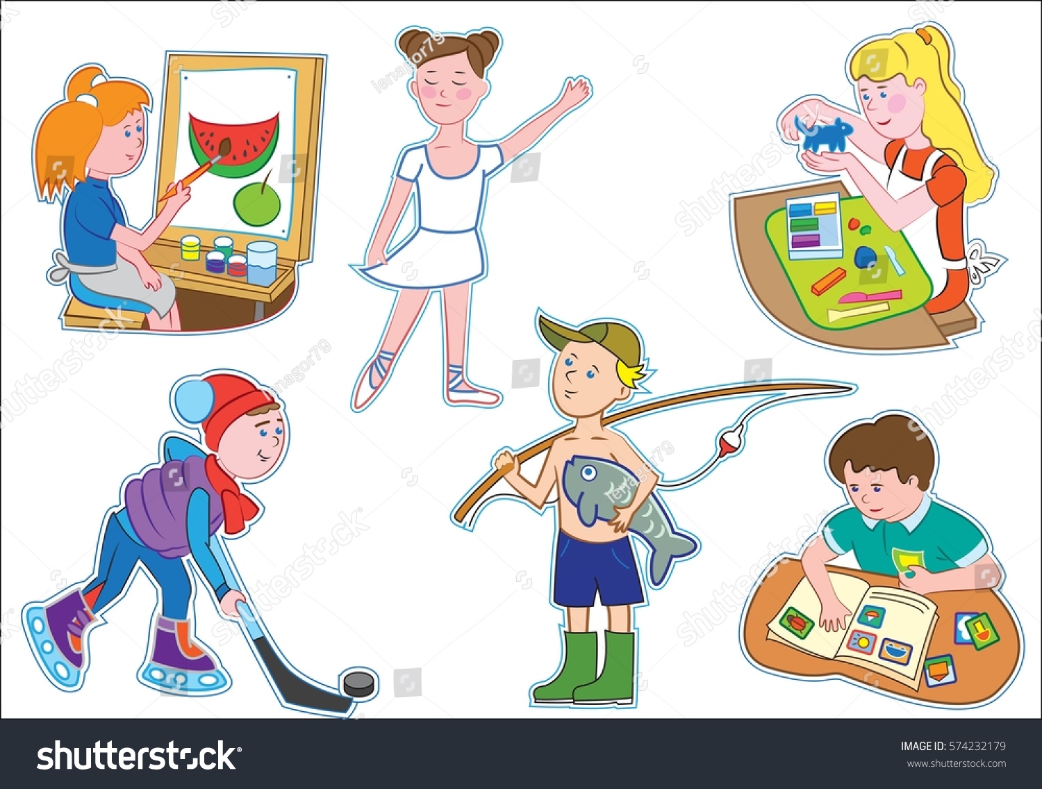 Children Childrens Hobbies Childrens Development Drawing Stock Vector