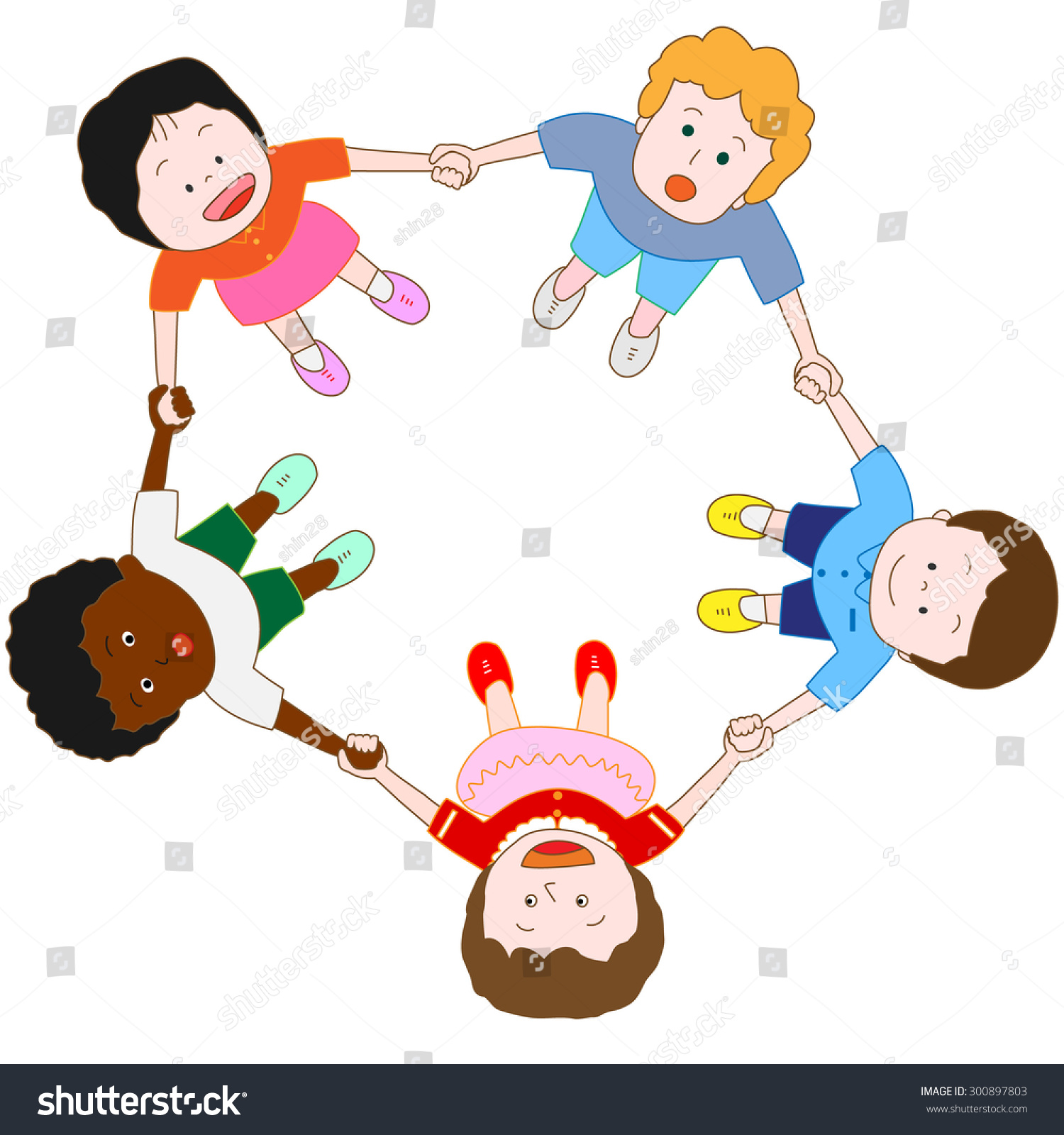 Children Dancing Hand Hand Stock Vector (Royalty Free) 300897803